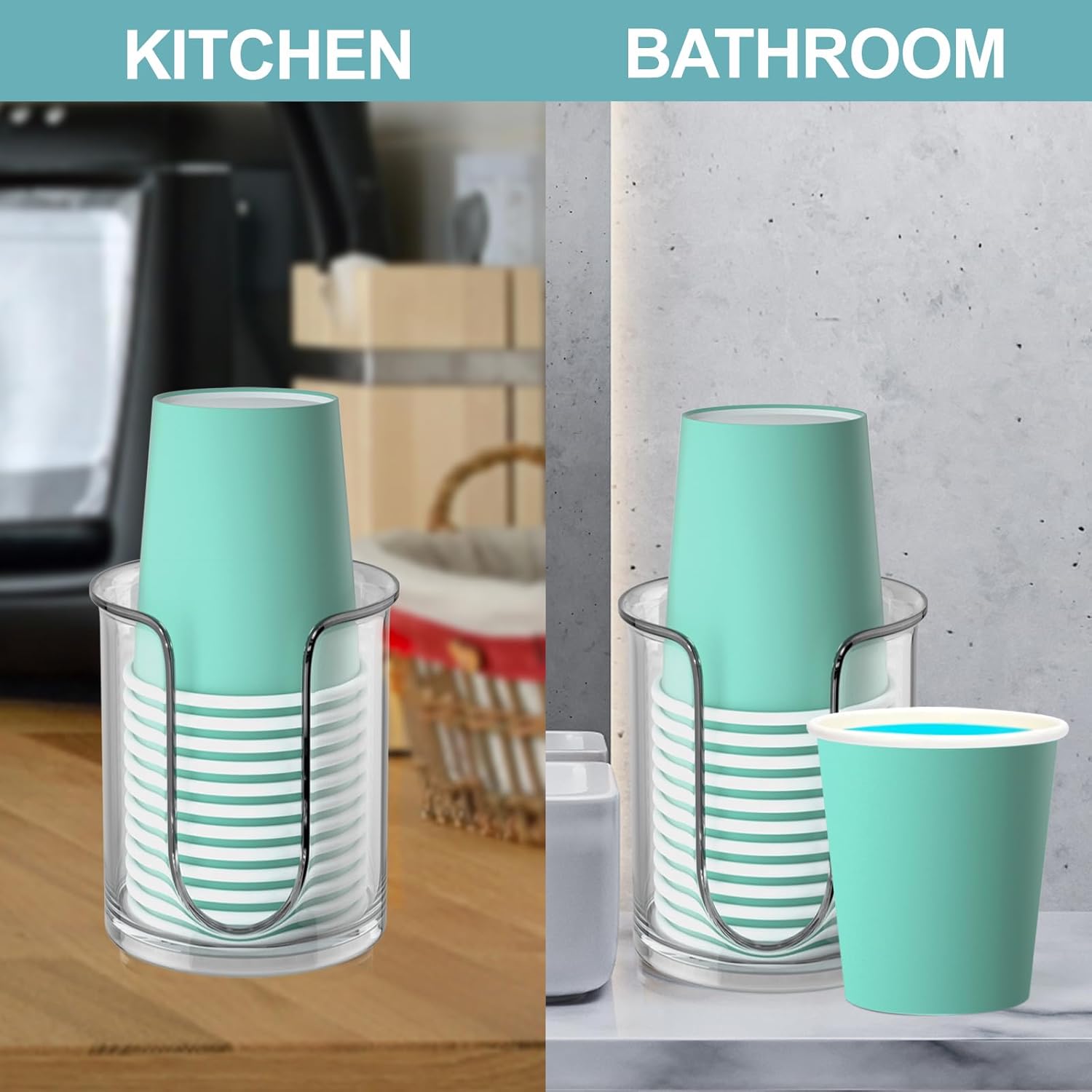 BYAWAY 2 Pack 5 oz Bathroom Cup Dispenser