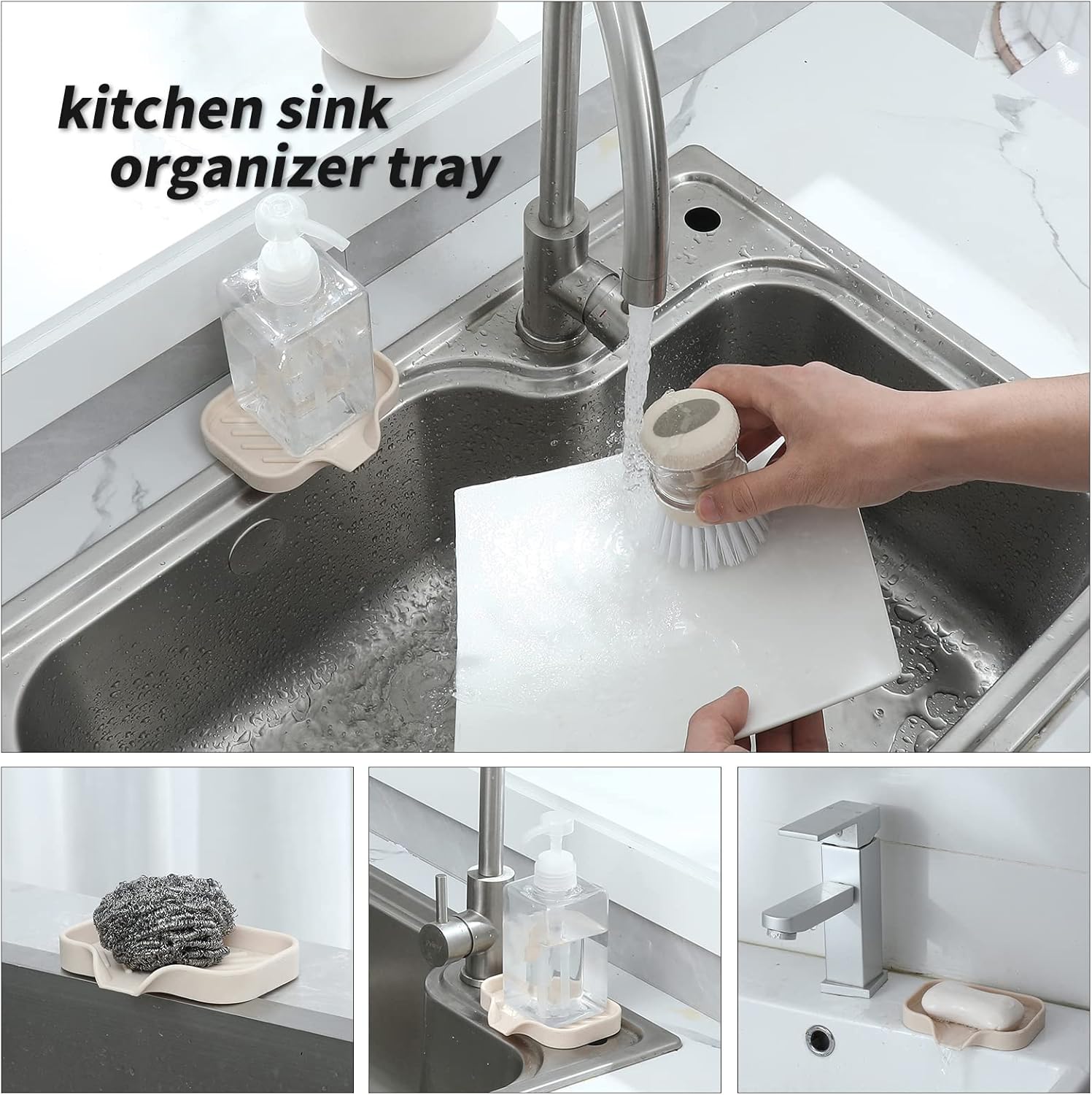 Silicone Bathroom Soap Dish with Drain Spout