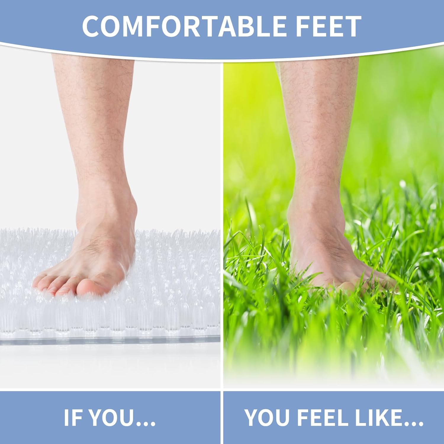 Yolife Shower Foot Scrubber Mat with Anti-Slip and Scrub Bristles