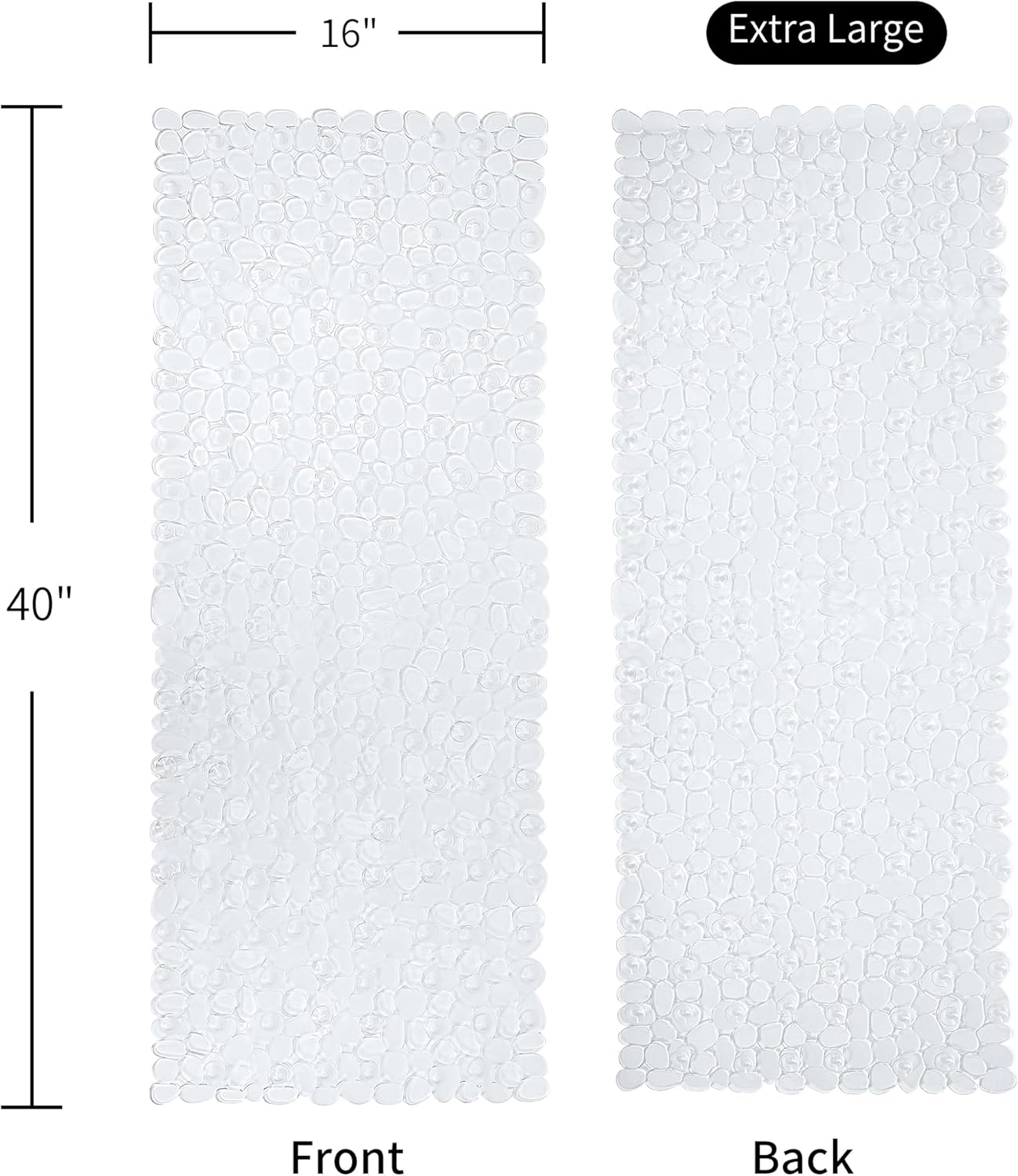 Non-Slip Bathtub Mat with Suction Cups and Drainage Holes