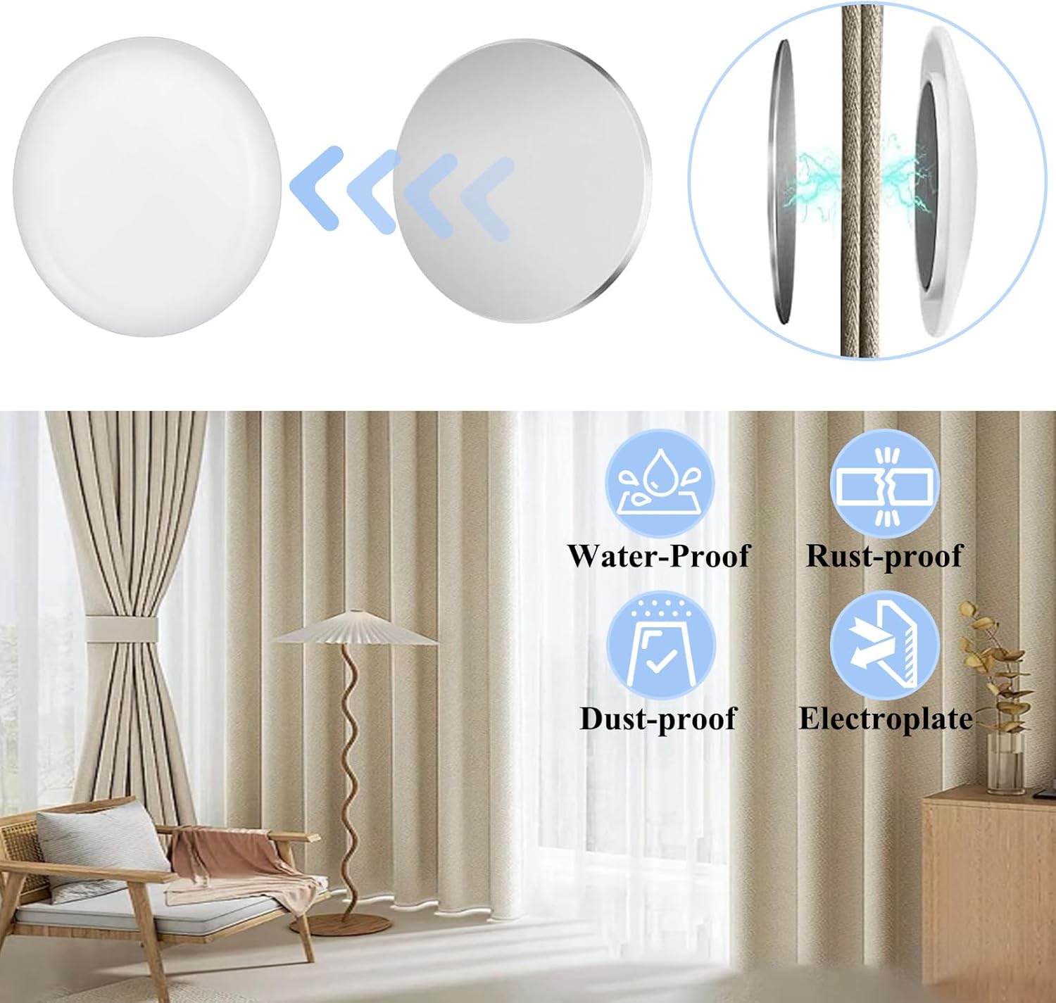 12 Pack Magnetic Curtain Weights for Shower Curtains