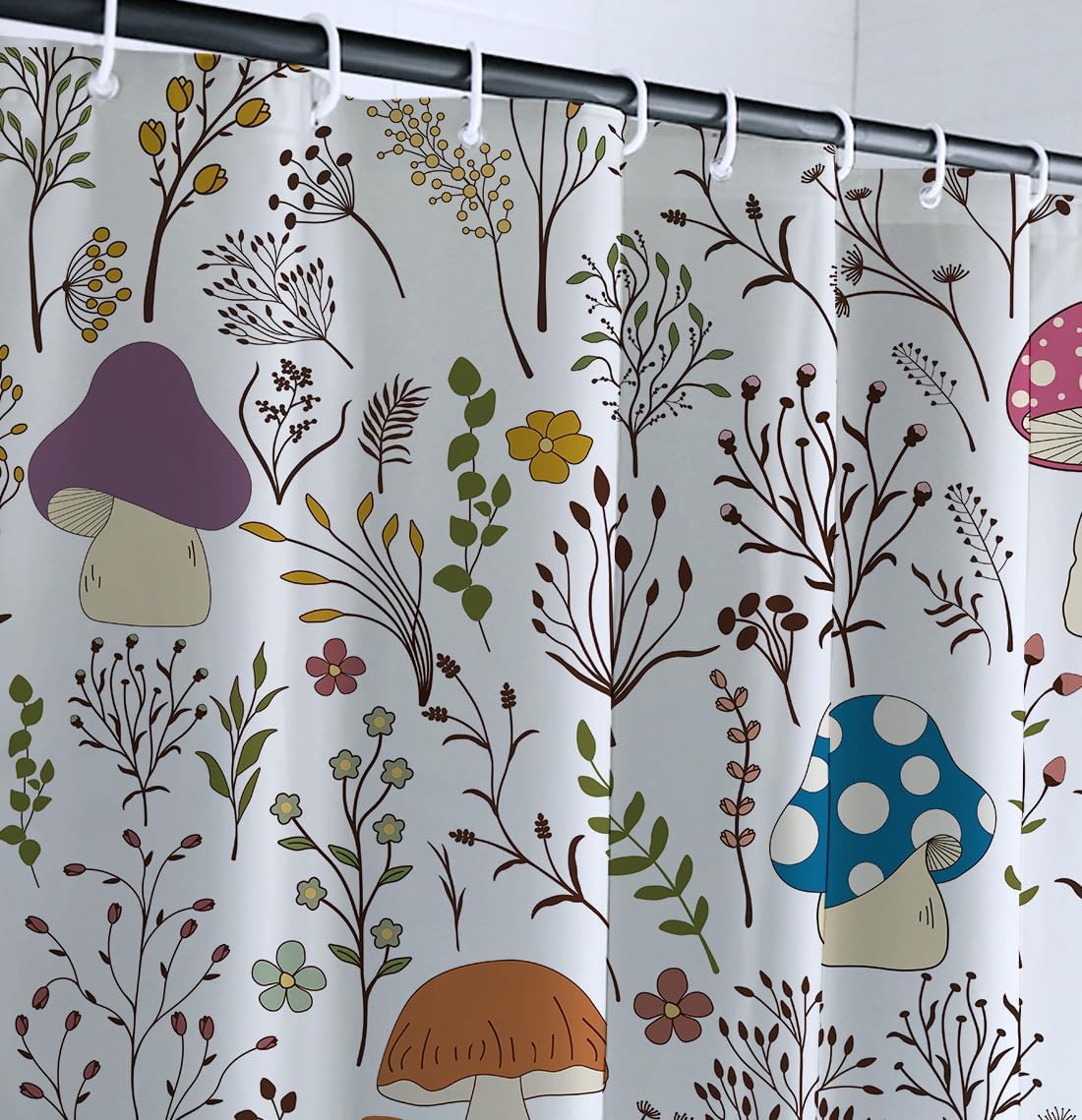 Faitove Mushroom Shower Curtain 72x72 inch