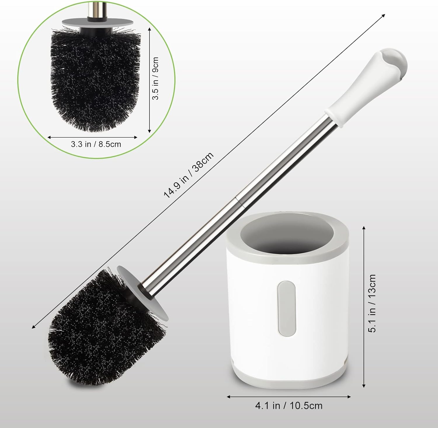 AONEZ Compact Toilet Brush Holder with Drip-Proof Design 1