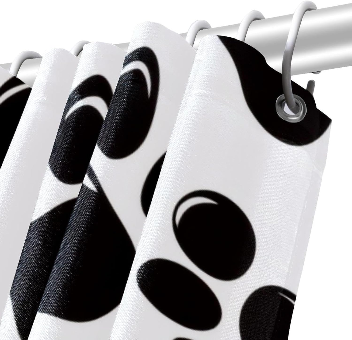VAPOKF Black Dog Paw Print Shower Curtain 72x72 Inches