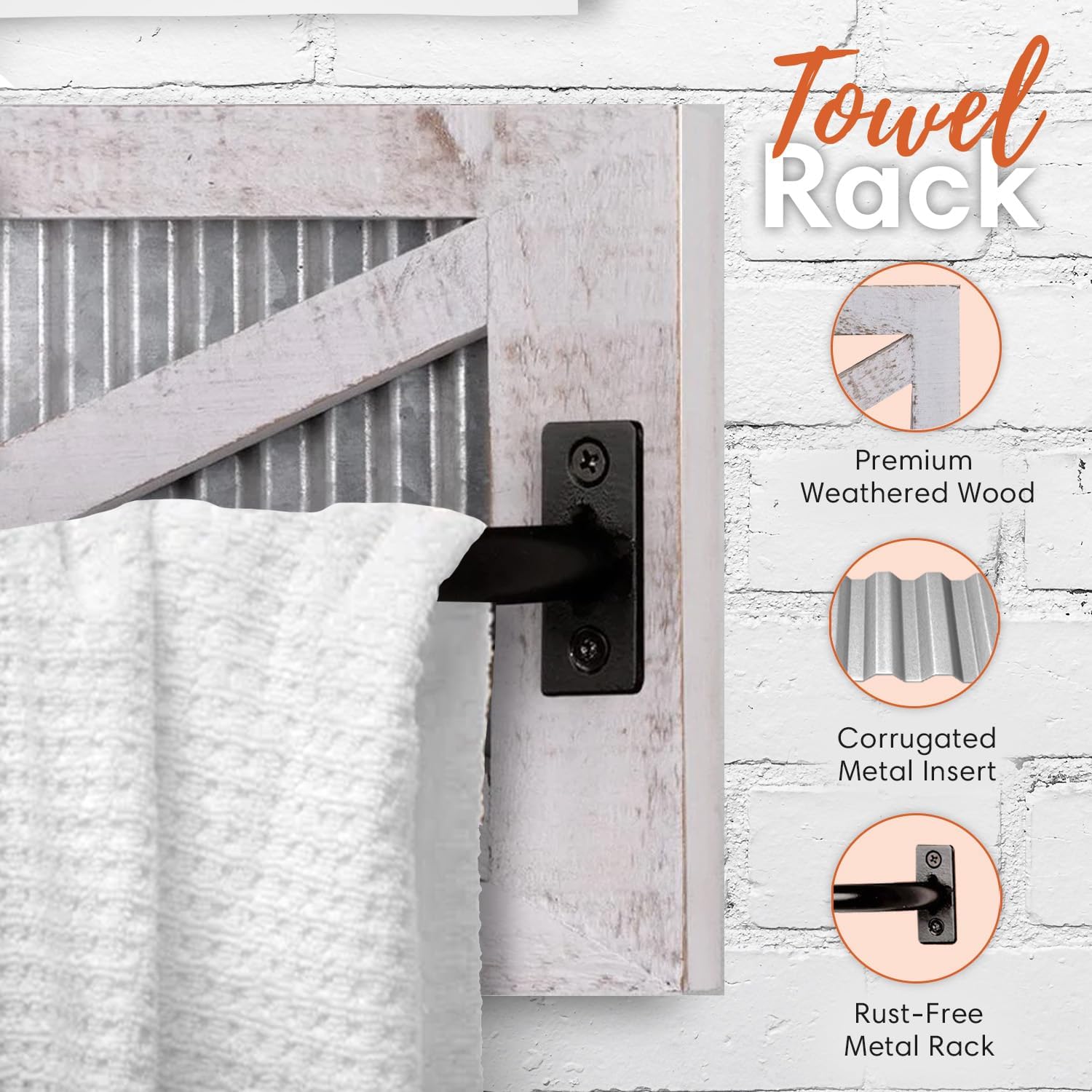 Autumn Alley Rustic Farmhouse 3PCS Towel Set Holder