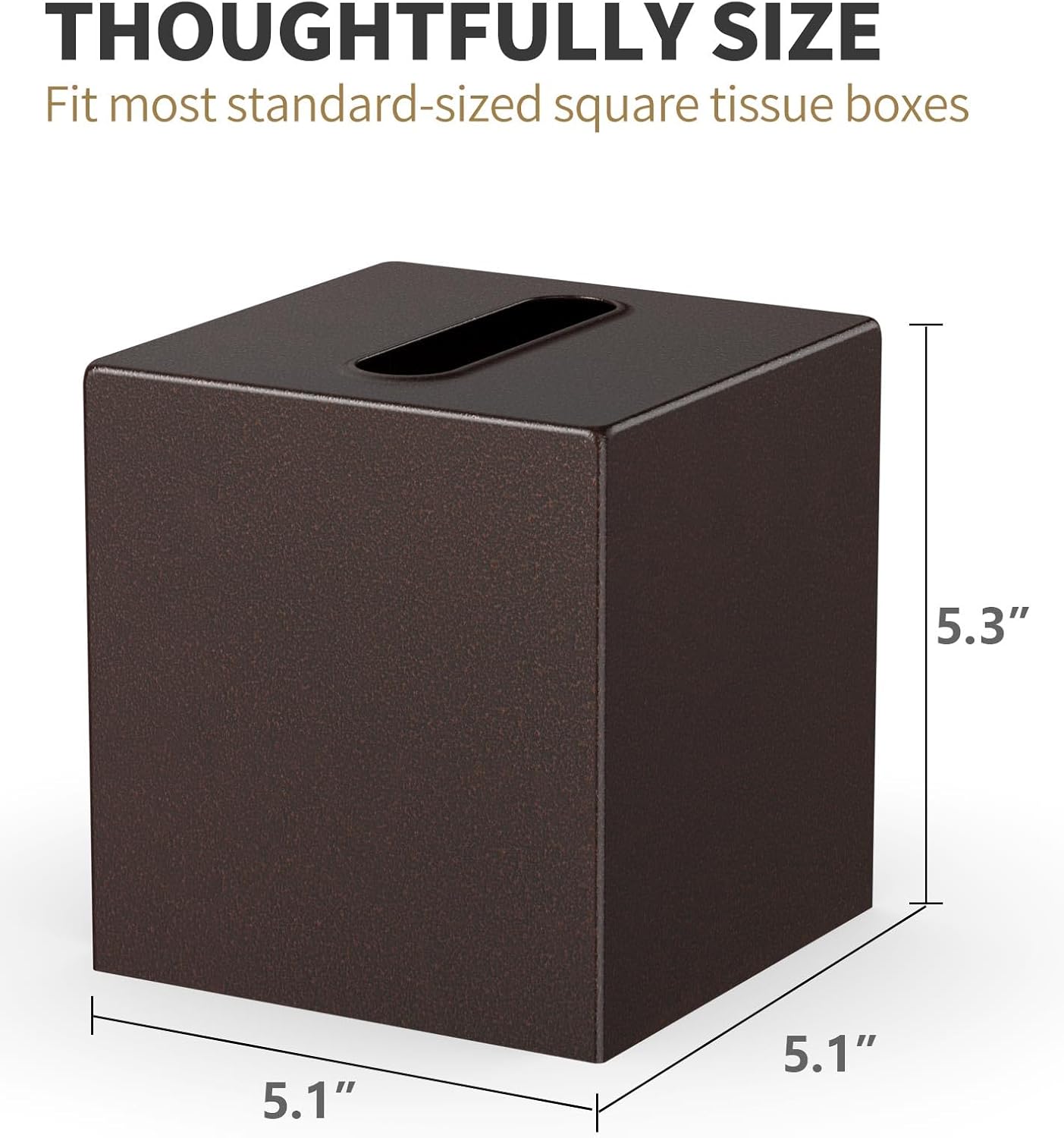 Livelab Metal Tissue Box Cover - Brown Pebble Grain