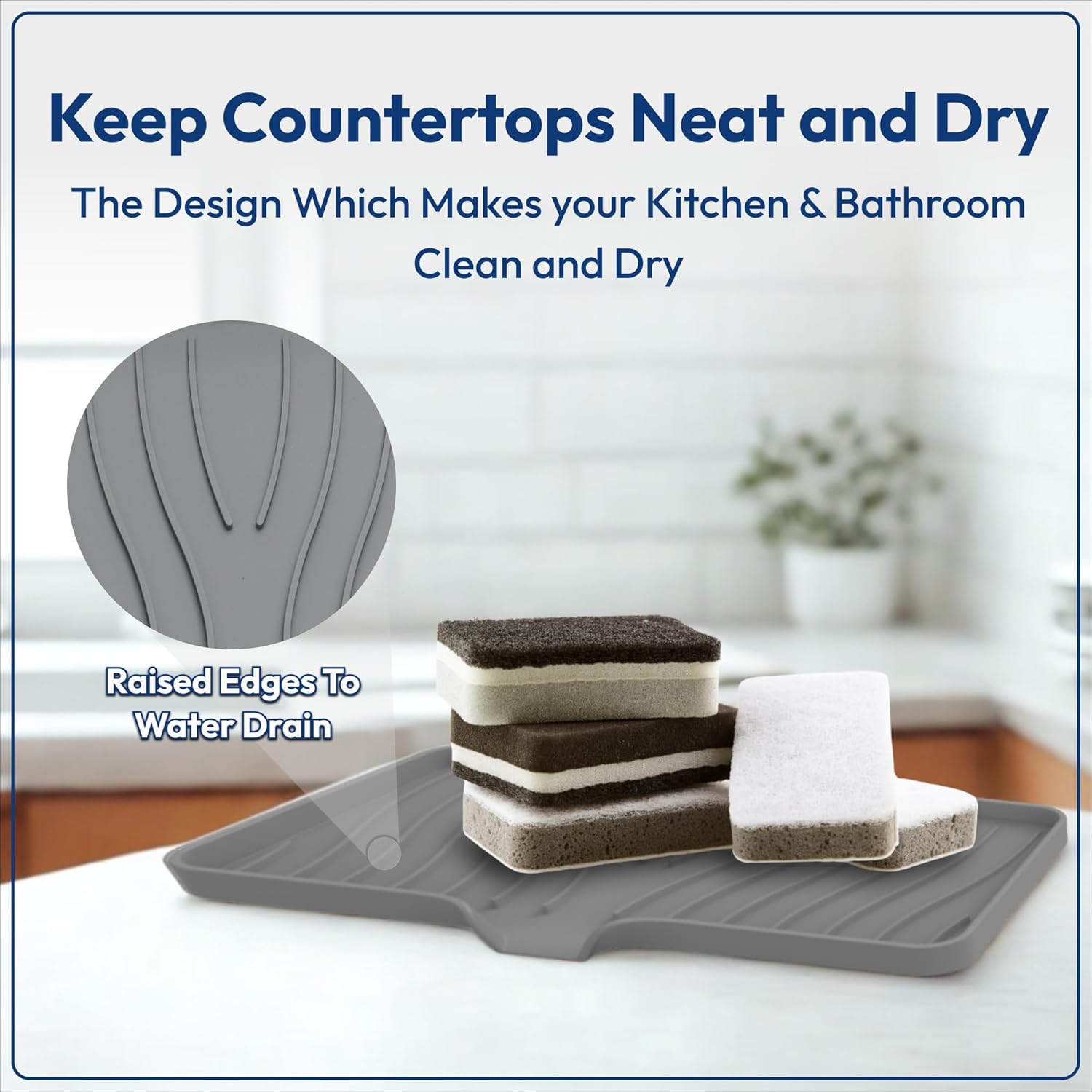Rymss Large Silicone Soap Dish with Drain Spout