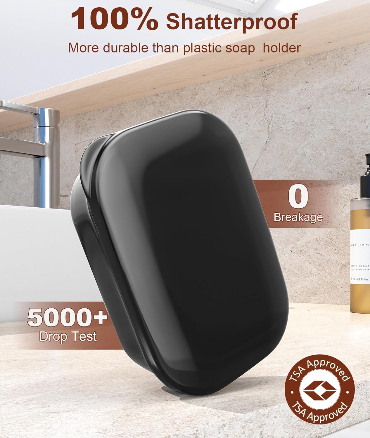 Quatish Leakproof Soap Dish with Lid Draining Layer 1