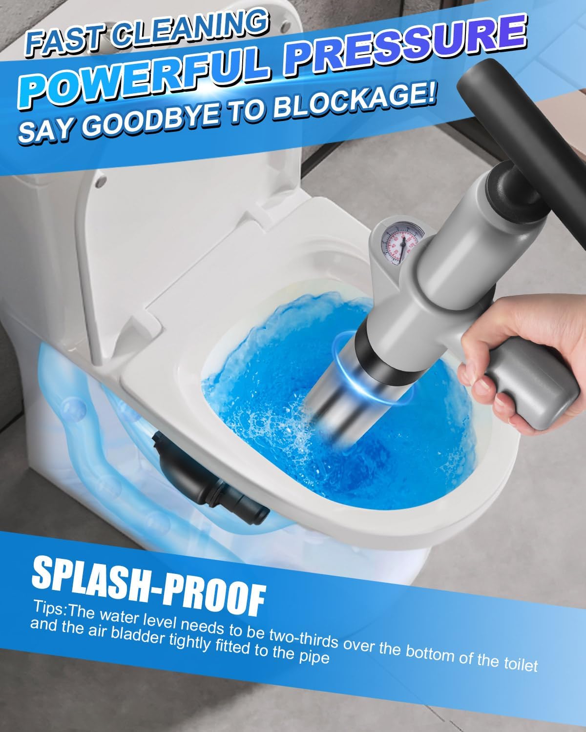 AUTOPkio Toilet Plunger with Real Time Barometer