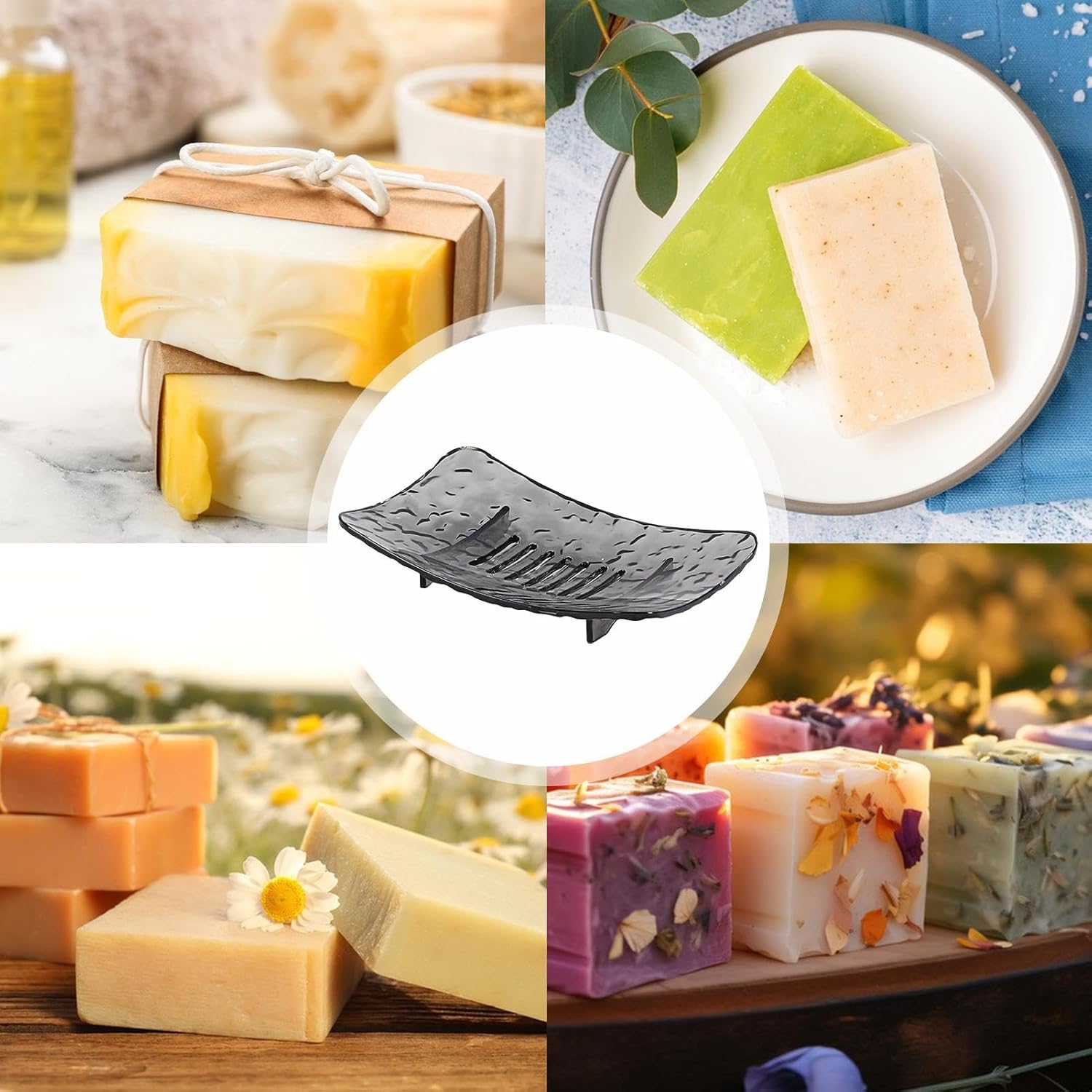Glaciers Pattern Soap Dish with Drain Holes 1