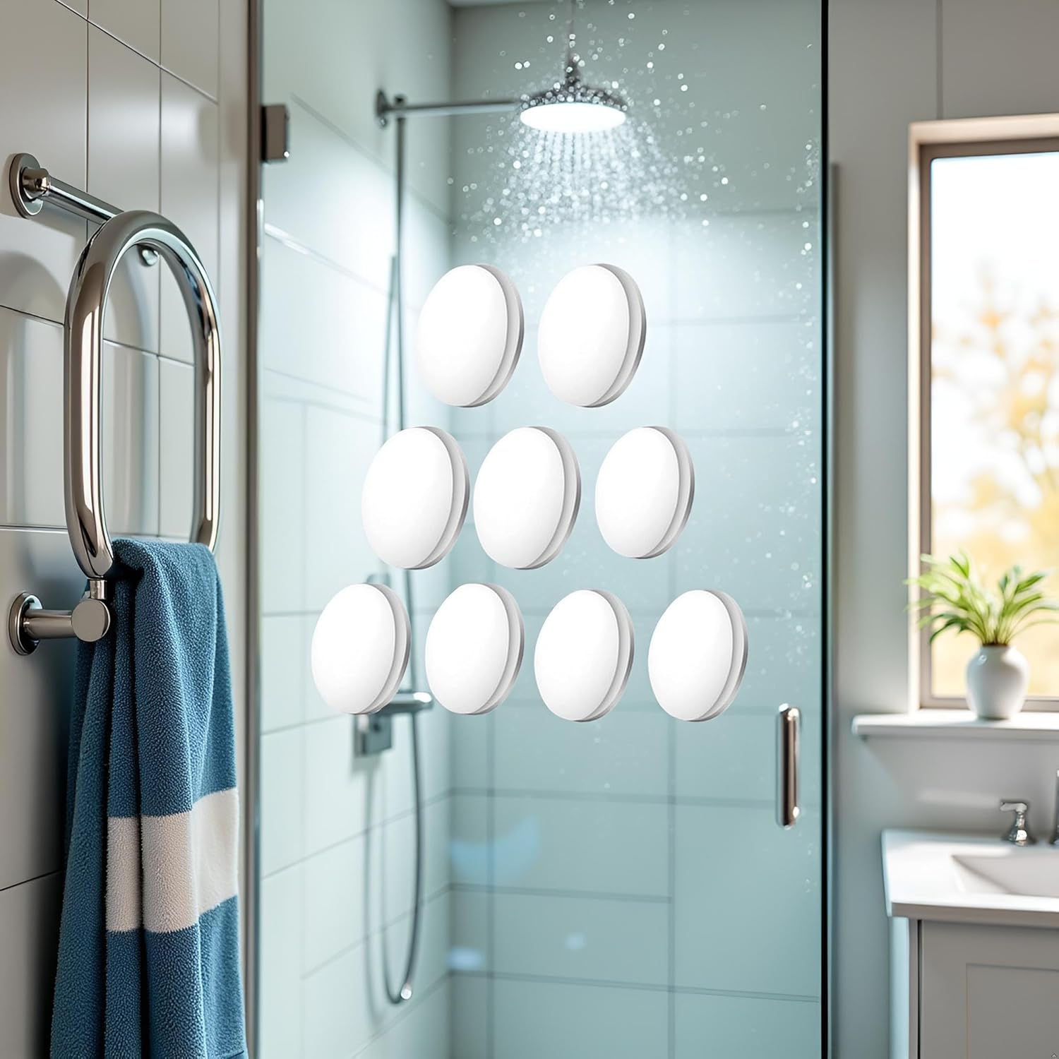 Galepromot 4Pcs White Magnetic Shower Curtain Weights