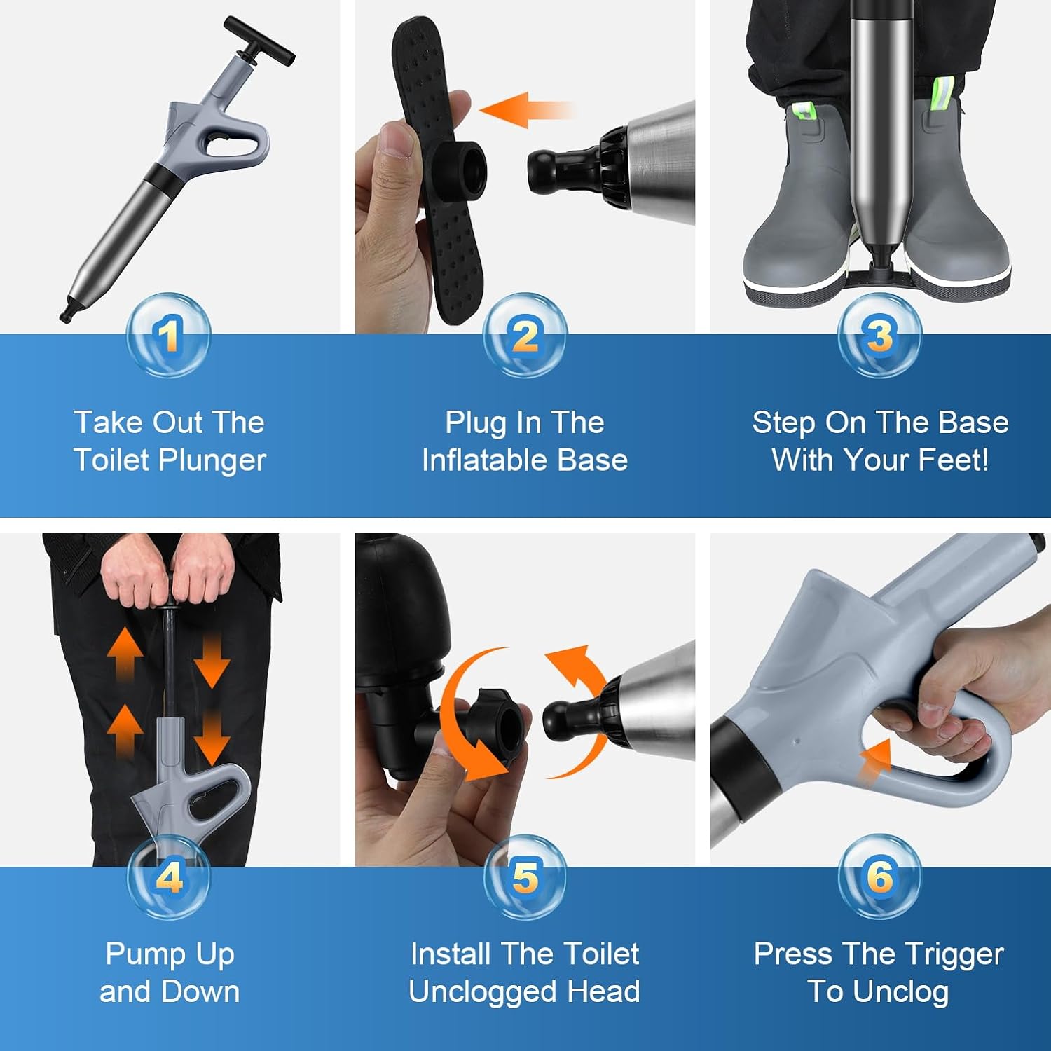Mieaoll High Pressure Toilet Plunger with Real-Time Pressure Display 1