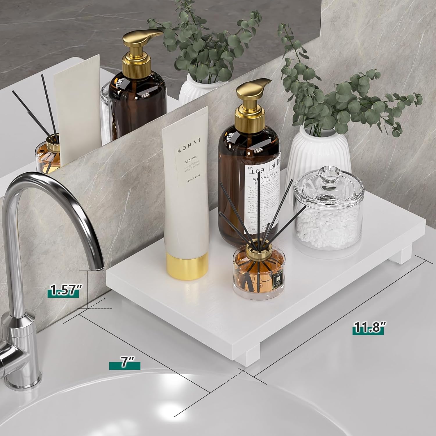 Greatseas Bamboo Soap Dish Holder for Kitchen and Bathroom