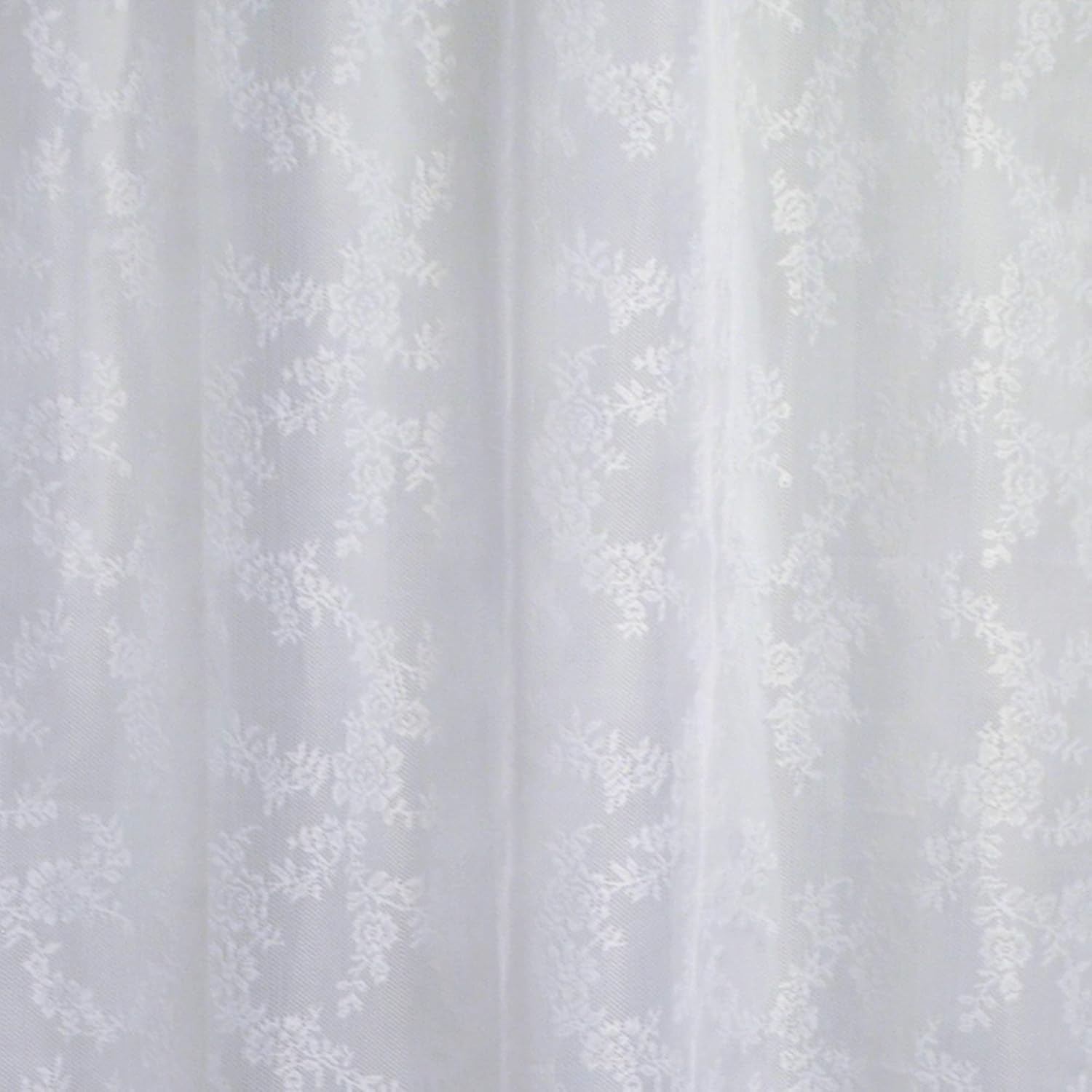 DII Translucent Lace Shower Curtain 72x72 Flower Blossom White