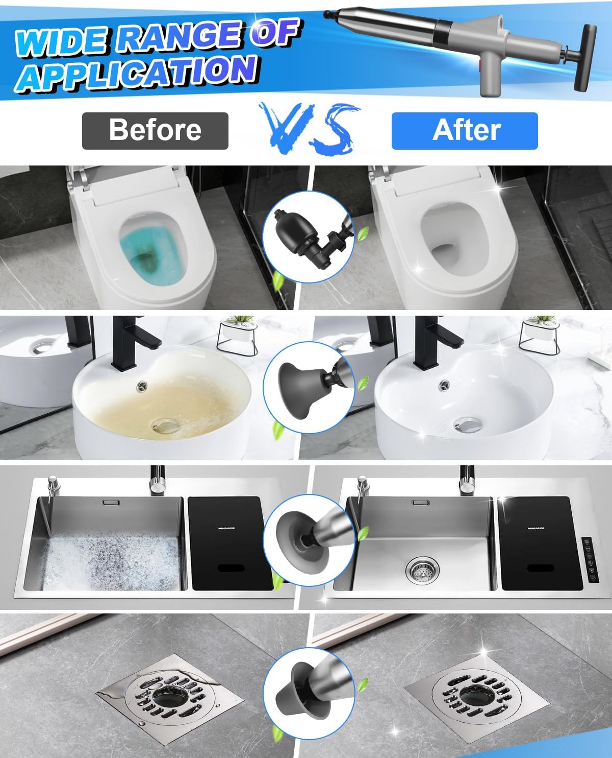 AUTOPkio Toilet Plunger with Real Time Barometer