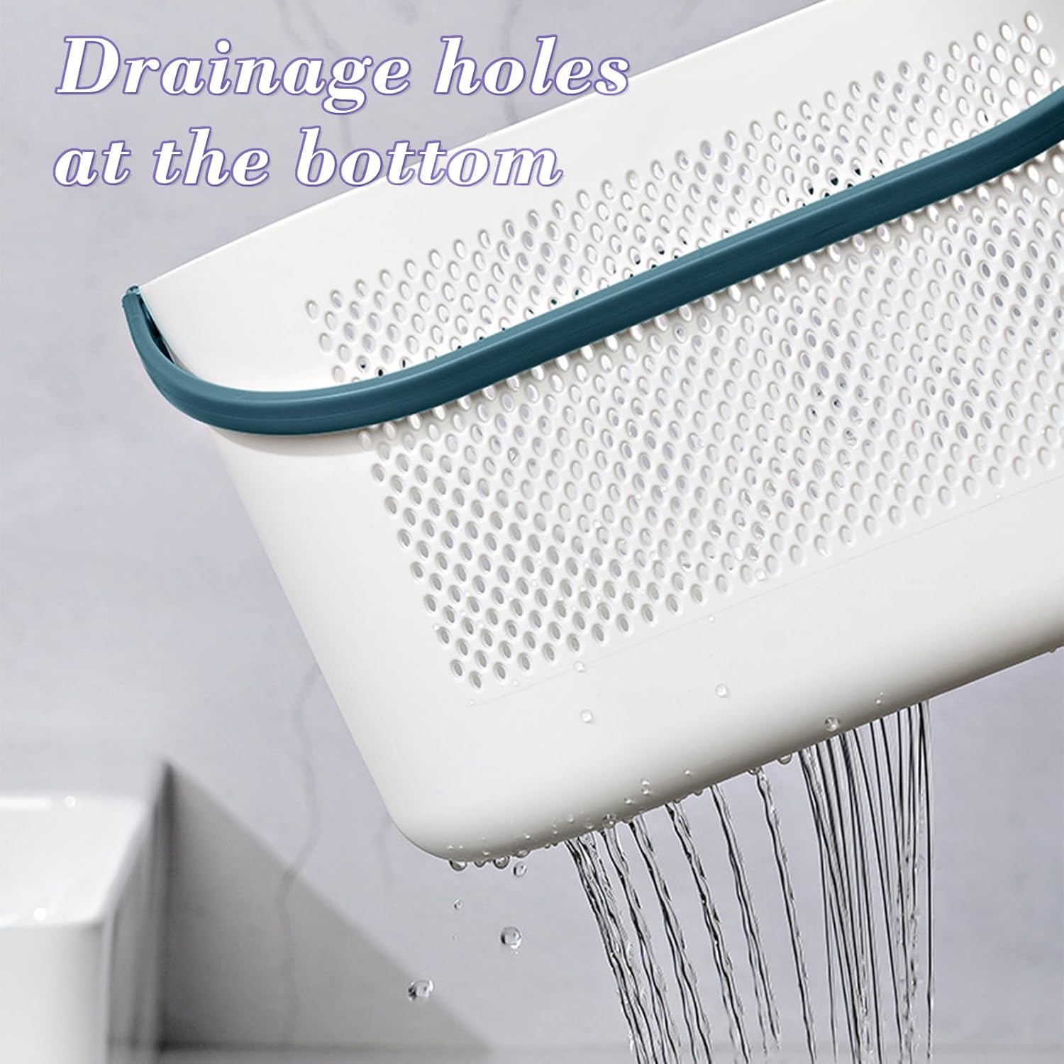 Portable Shower Caddy with Handle and Drainage Holes