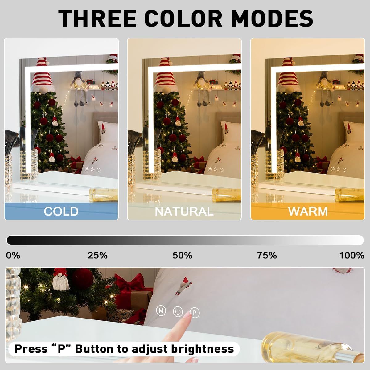 iCREAT Vanity Mirror with USB Light Strip 18x228 Inch