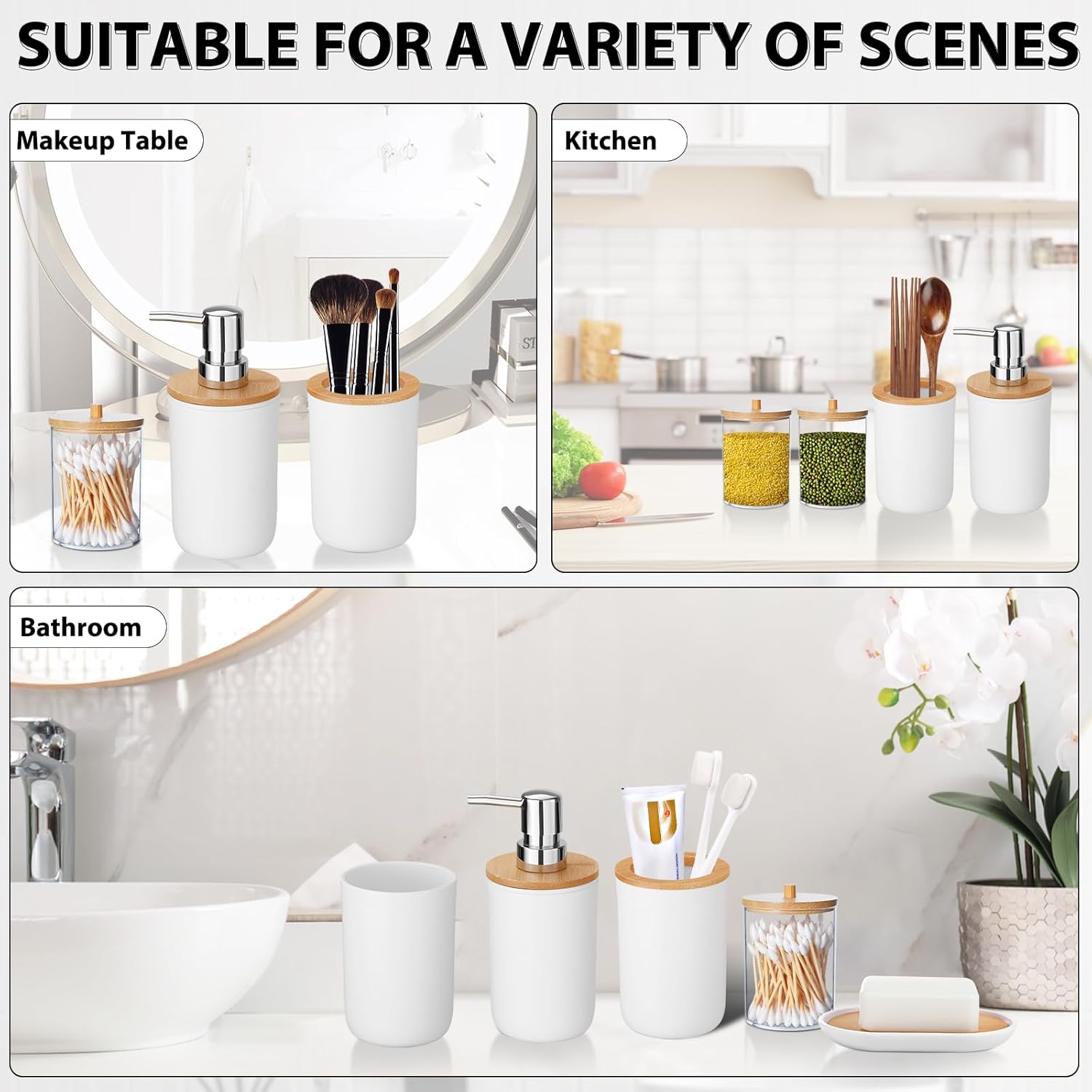 iMucci 5 Piece Plastic Bathroom Decor Set