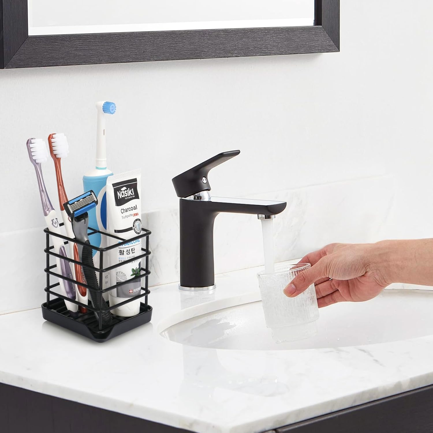 Chintu Stainless Steel Toothbrush Holder with Drip Tray