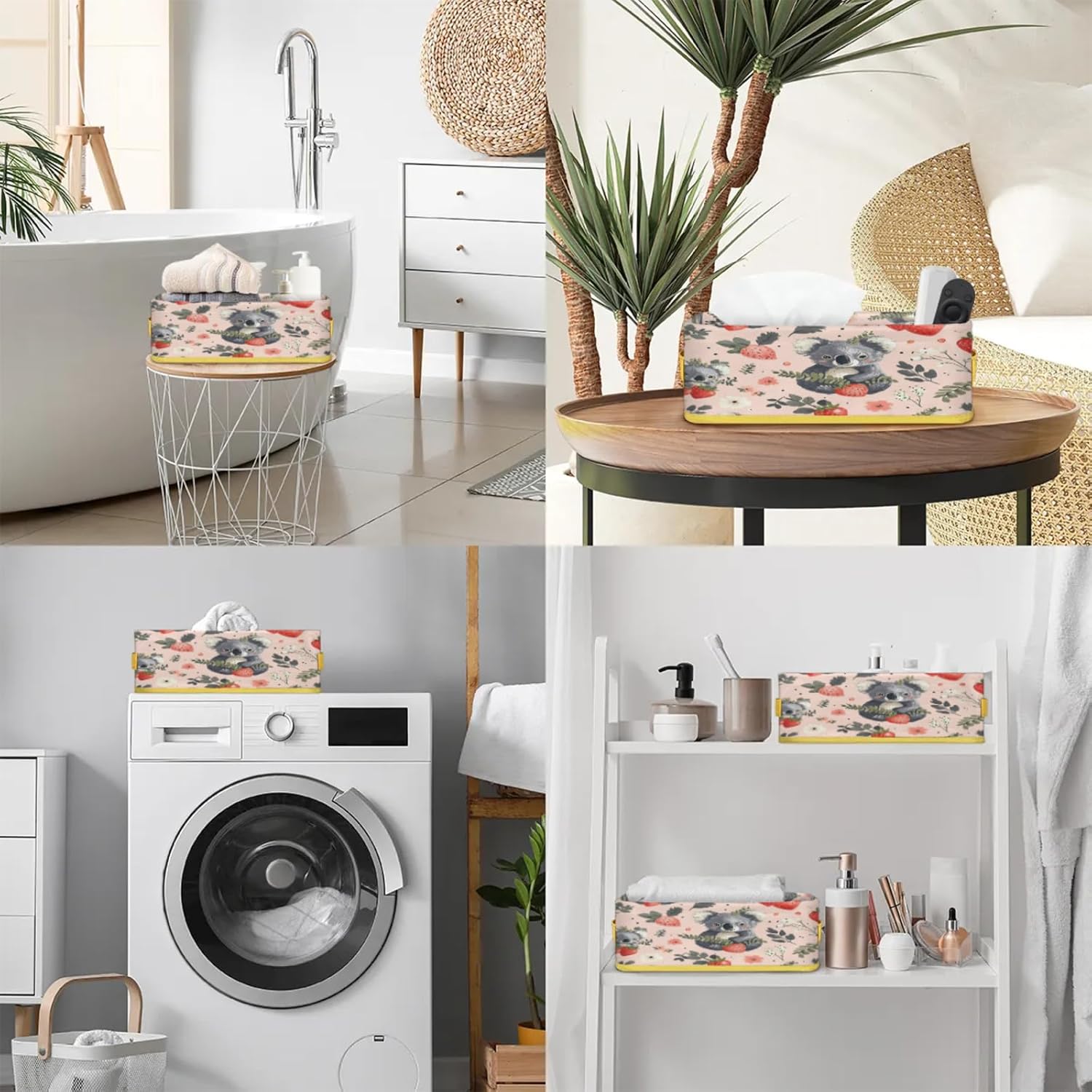 Snatocys Cute Koala Toilet Paper Basket with Handles