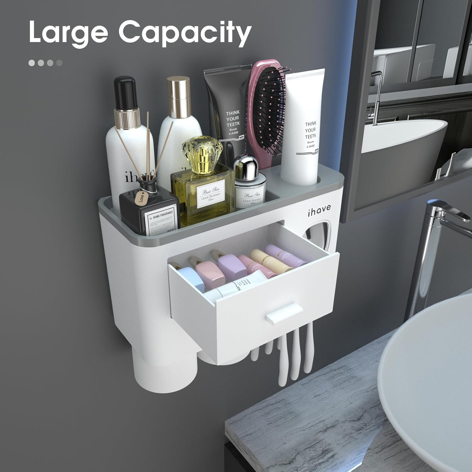 iHave Wall Mounted Toothbrush Holder with Dispenser 1