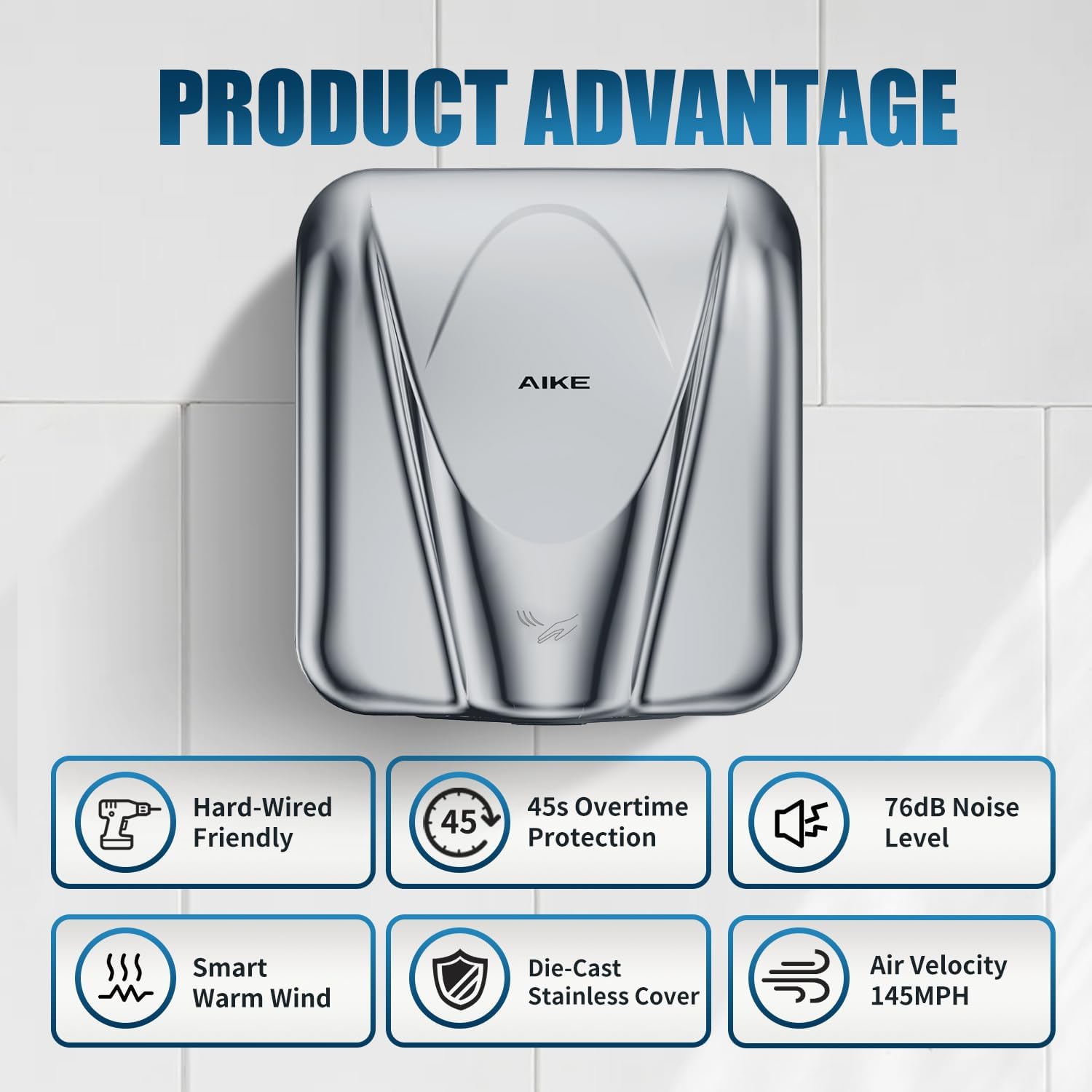 AIKE Elephant Power Hand Dryer High Speed Auto Warm