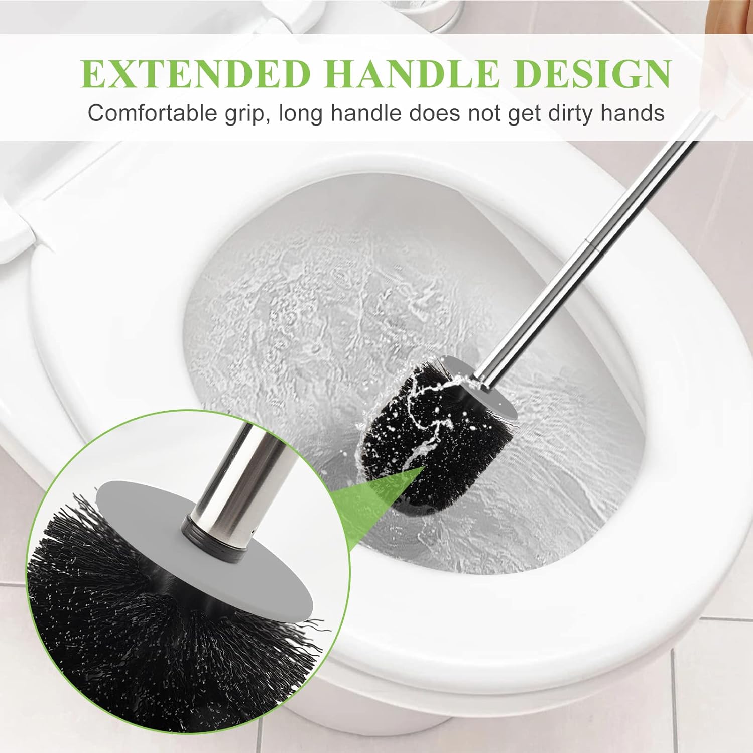AONEZ Compact Toilet Brush Holder with Drip-Proof Design 1