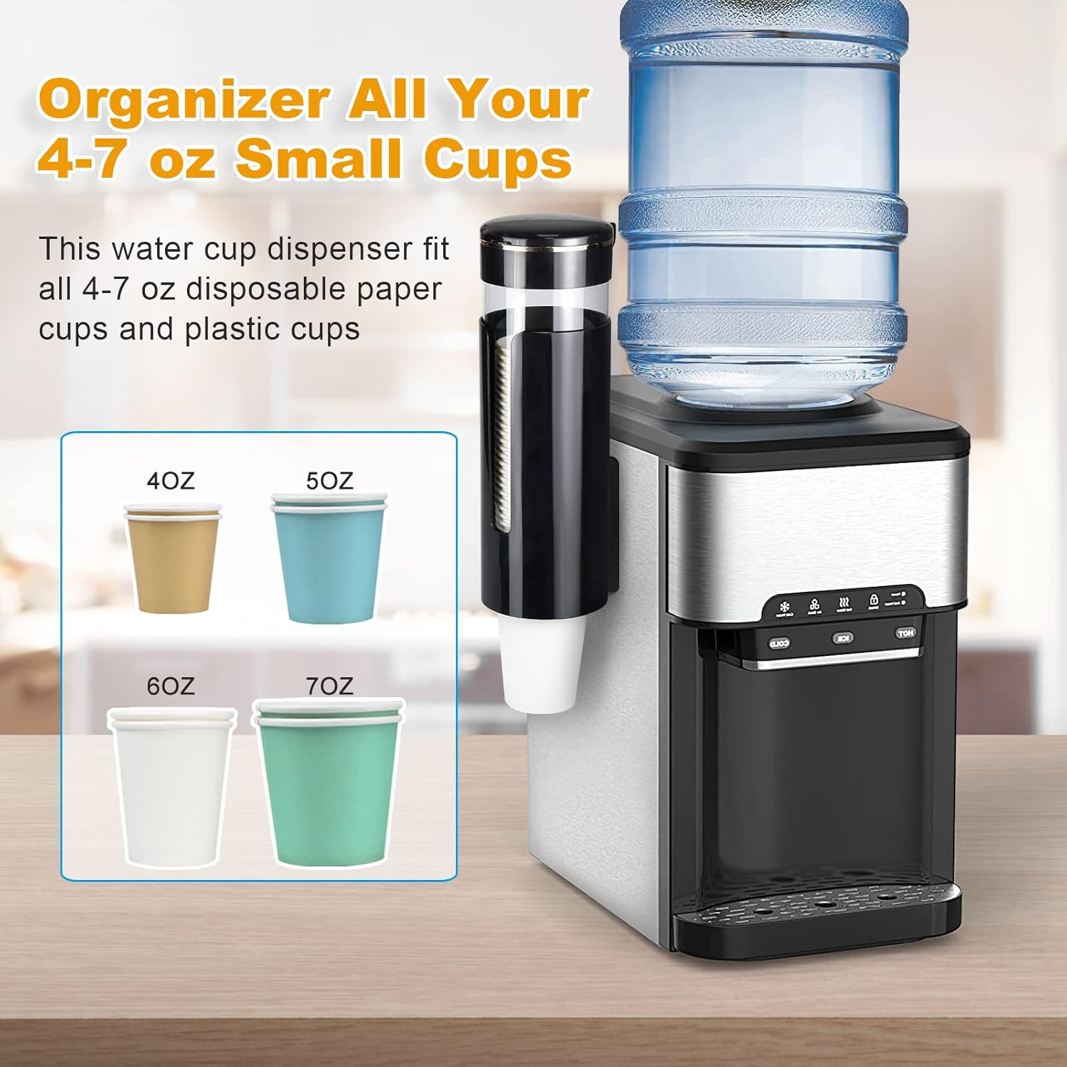 KIMCHOMERSE Wall Mount Cup Dispenser - Black
