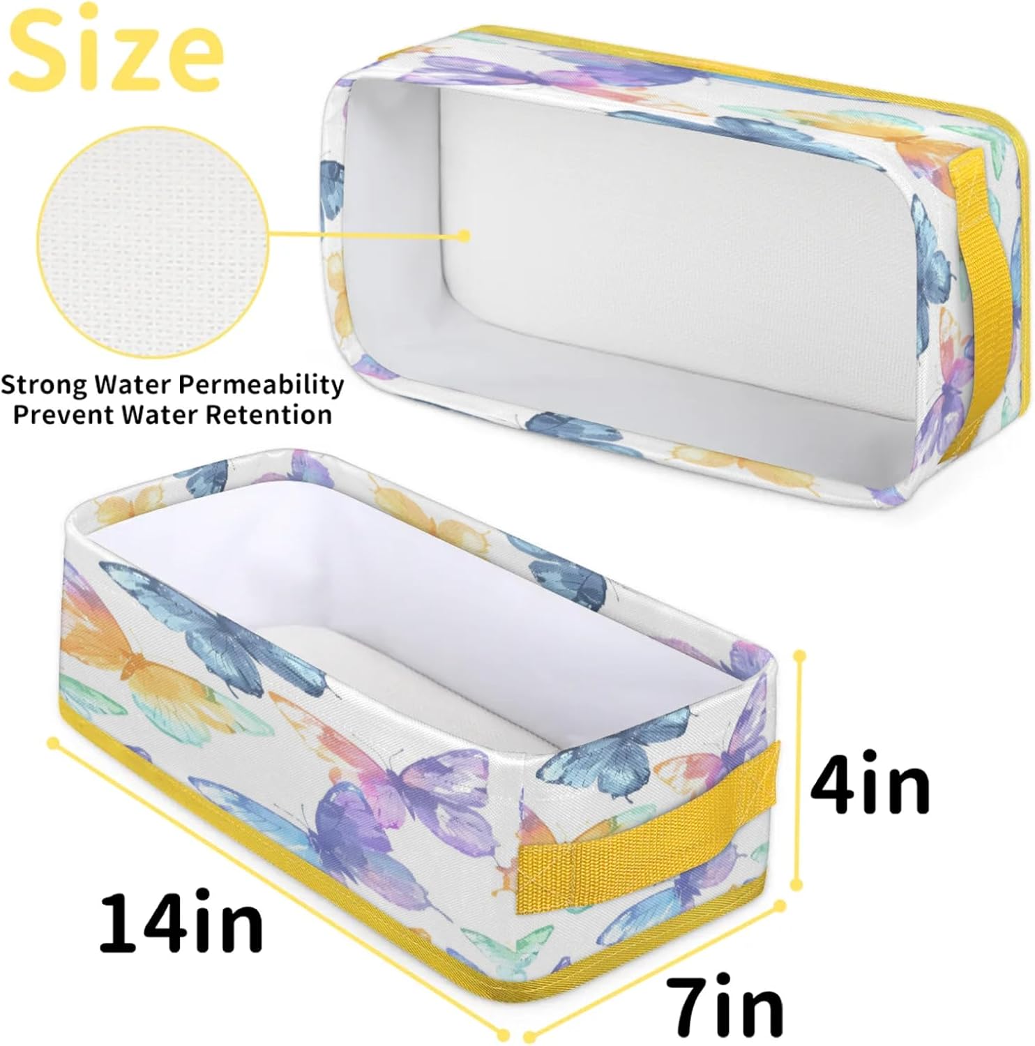 Snatocys Flying Spring Butterflies Toilet Paper Basket with Handles