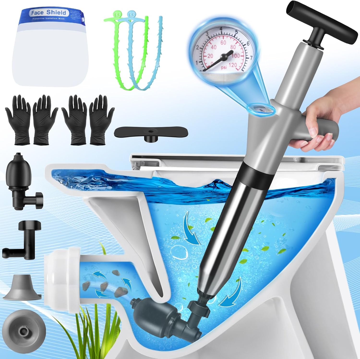 AUTOPkio Toilet Plunger with Real Time Barometer