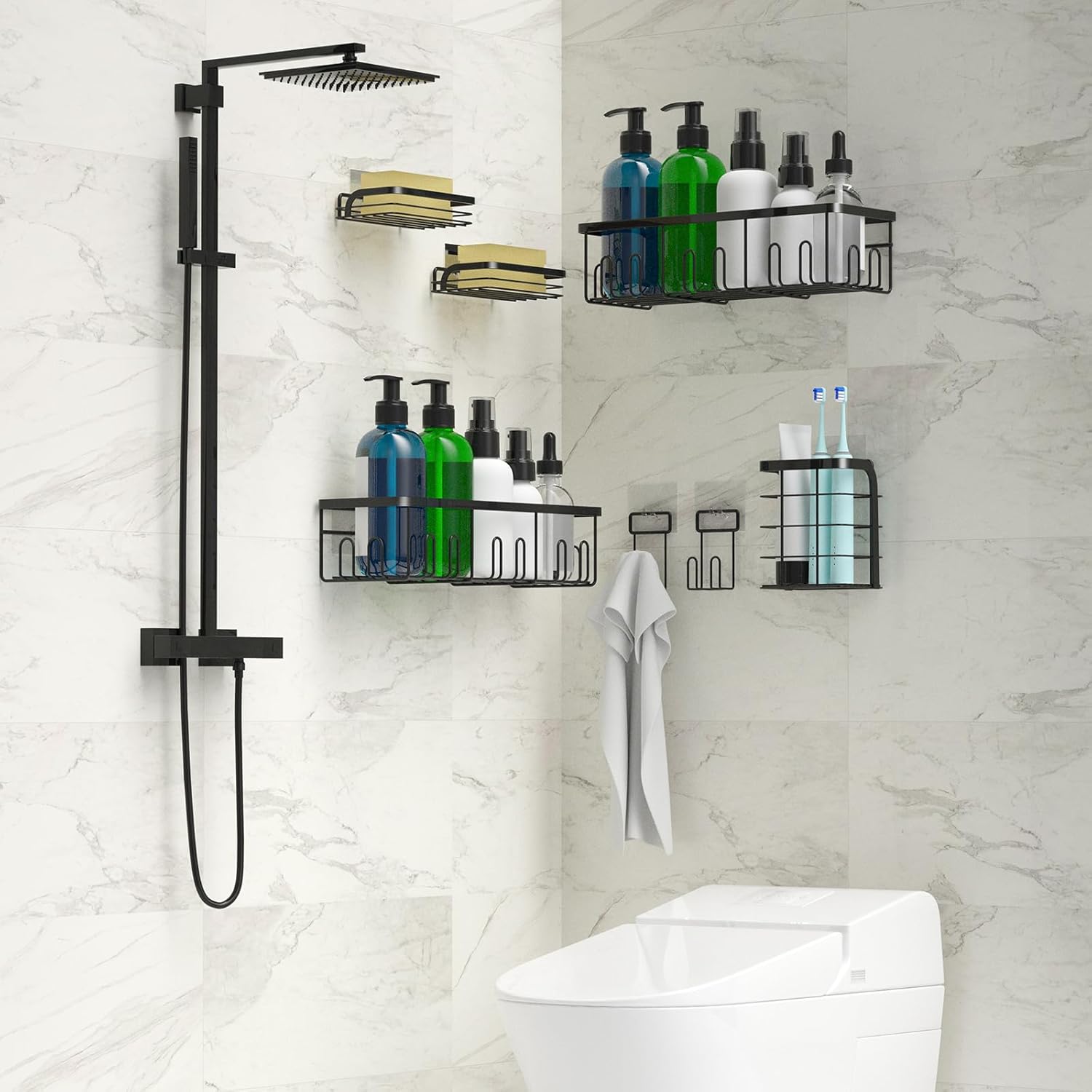 Smatorga 7 Pack Shower Caddy Organizer Set