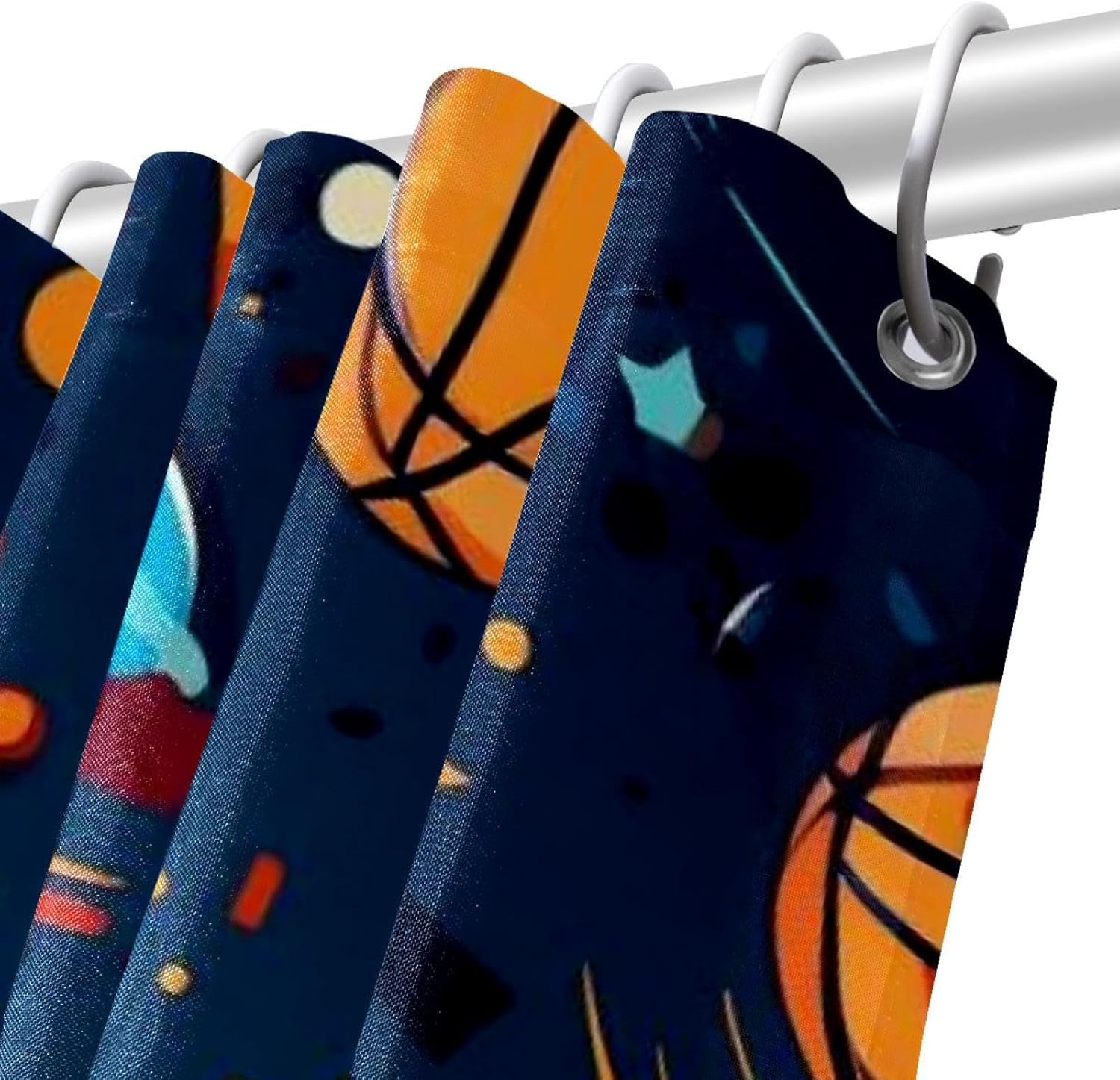 VAPOKF Basketball Shower Curtain Set with 12 Hooks 60x72 Inches 1