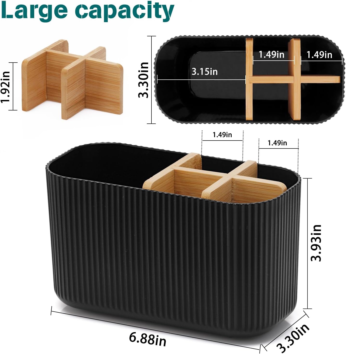 GFWARE Black Toothbrush Holder Organizer