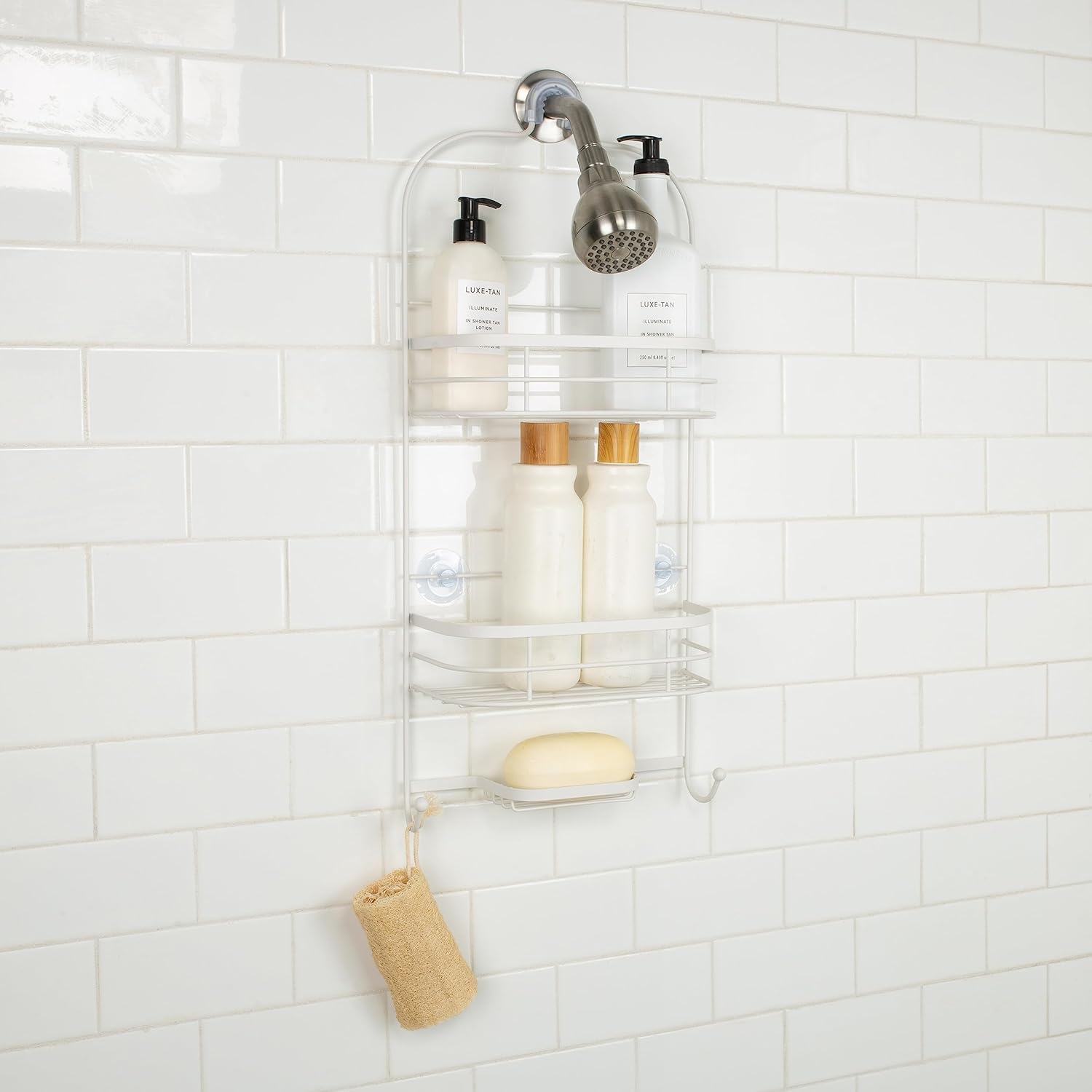 Bath Bliss Ellipse Deluxe Shower Caddy - White