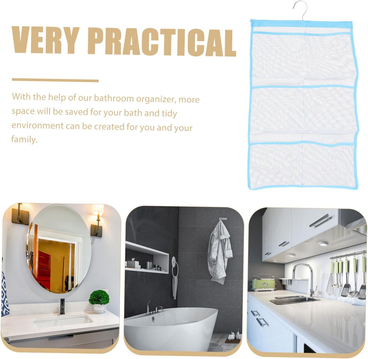Zerodeko 6-Pocket Mesh Hanging Toiletry Bag