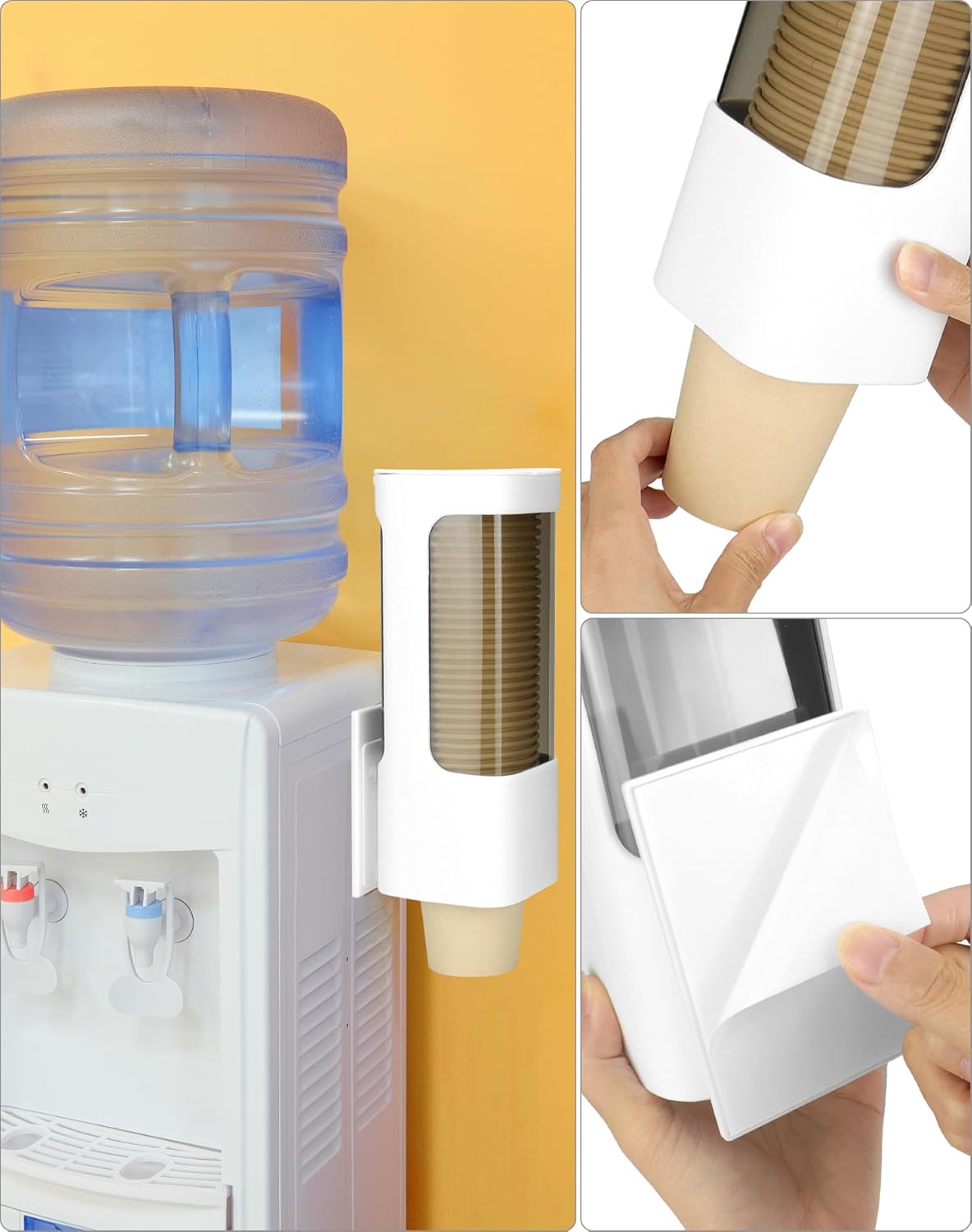 QWORK Wall Mount Paper Cup Dispenser 2 Pack 3-5oz