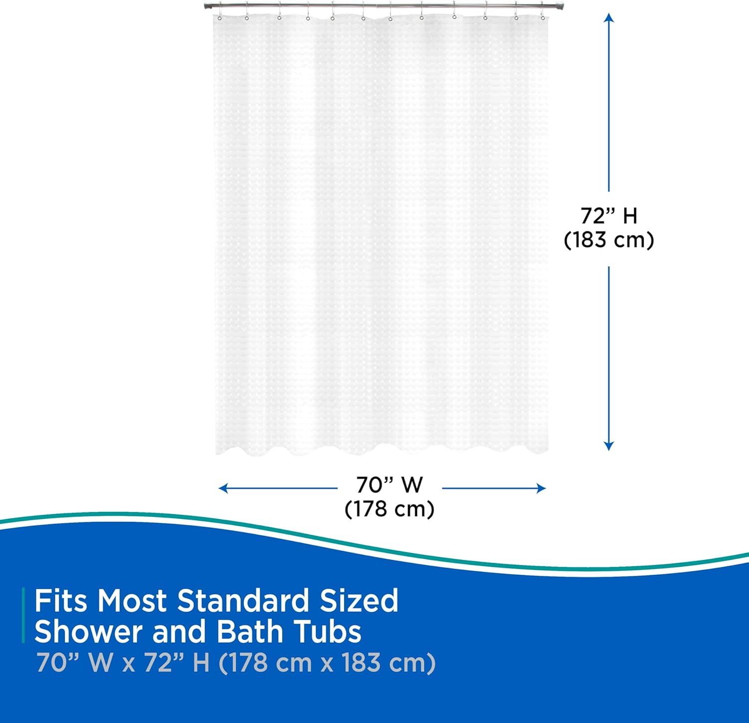 Kenney KN61151 Clear Waterproof Shower Curtain Liner