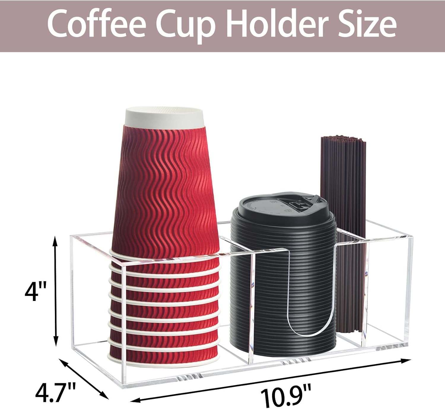 Beitiny 3 Slot Coffee Station Organizer Acrylic Holder