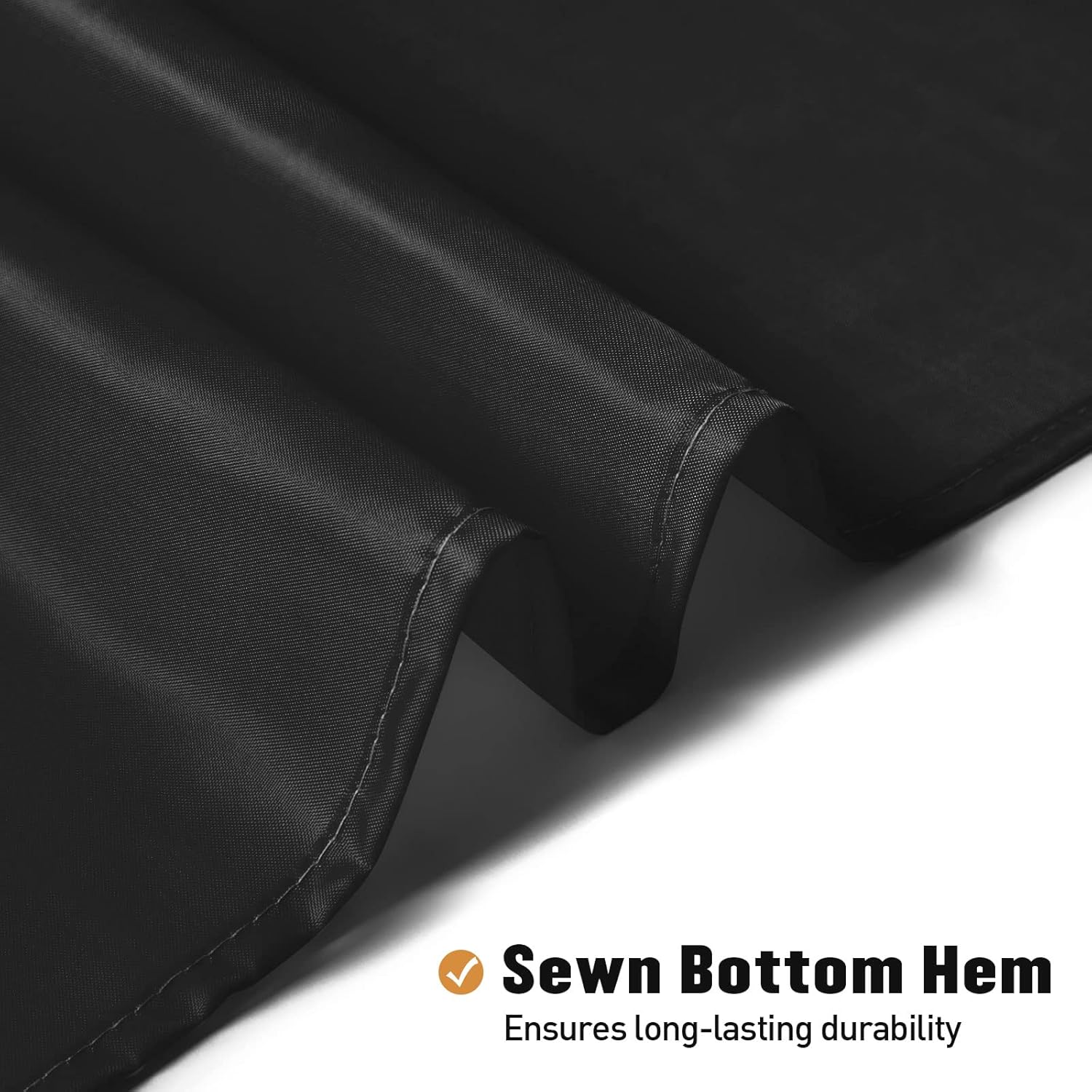MitoVilla Black Fabric Shower Curtain Liner 72x72 Inches with 12 Plastic Hooks