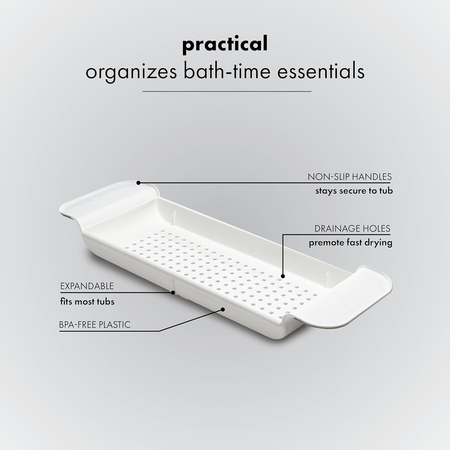 Madesmart Expandable Bath Tray White