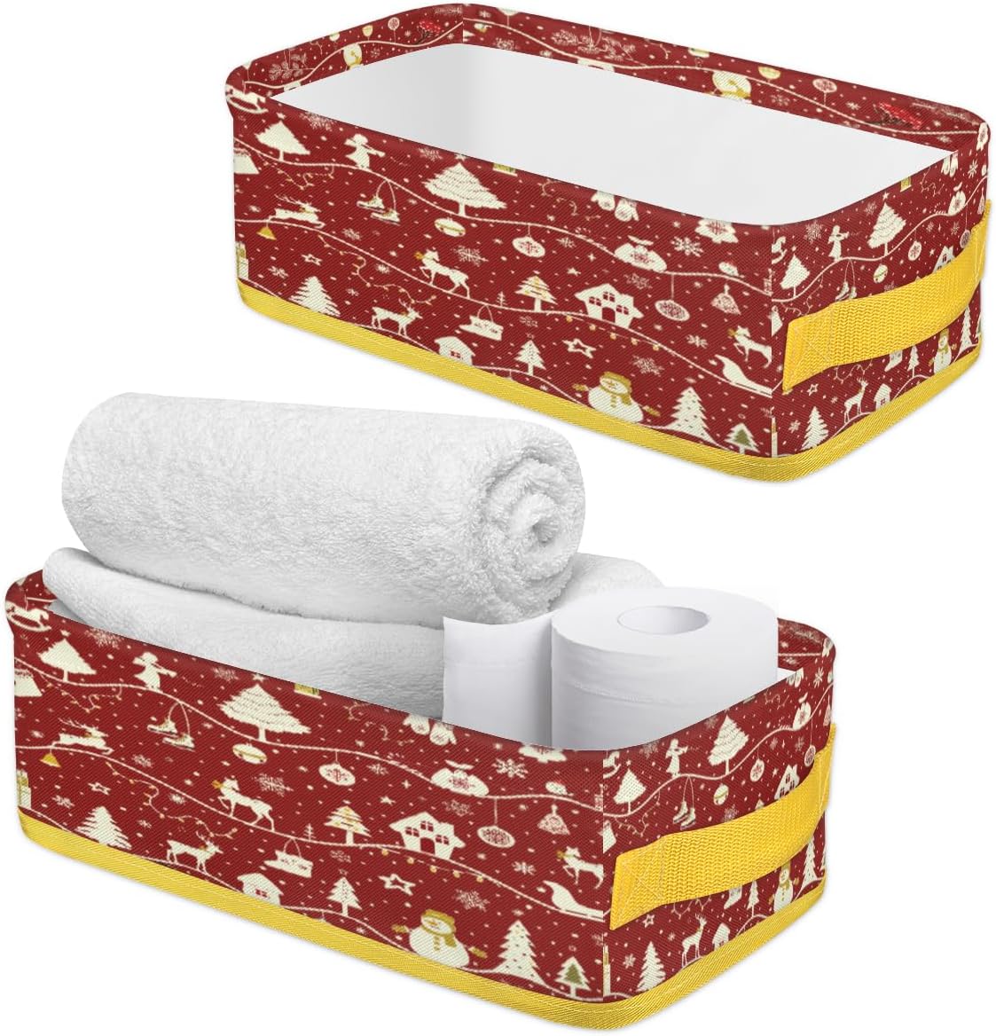 Christmas Tree Pattern Toilet Paper Basket Decor for Bathroom