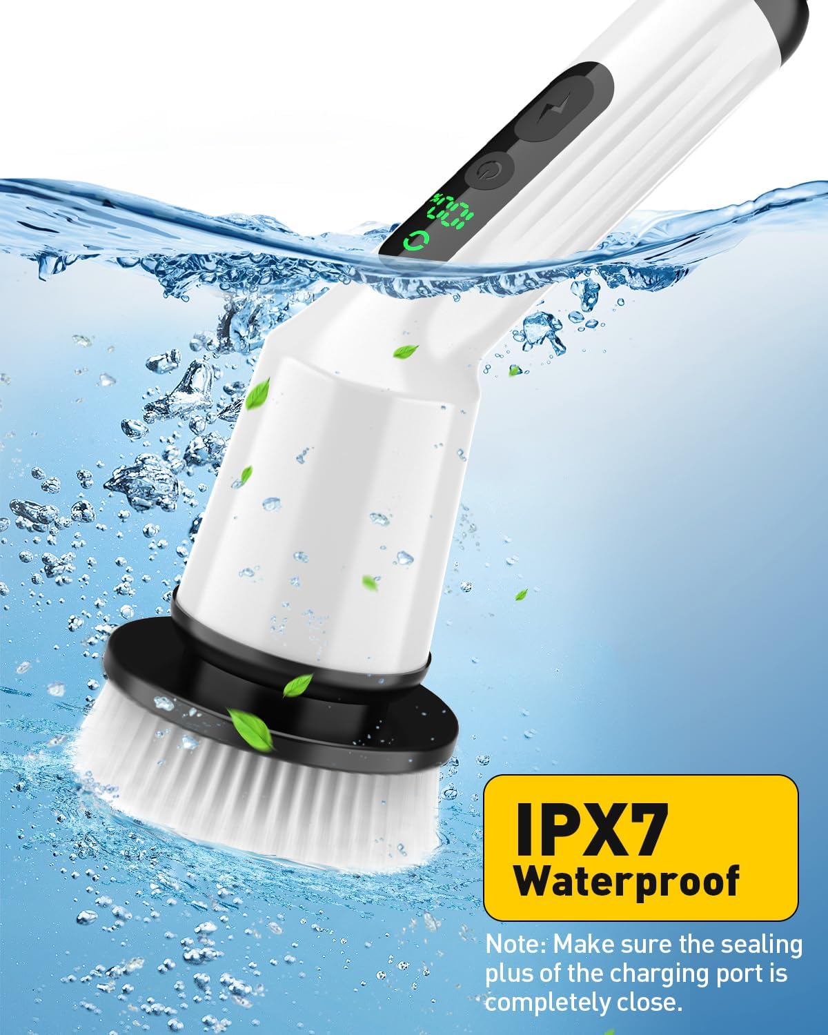 Electric Spin Scrubber Bathroom Cleaner Cordless 2 Speed