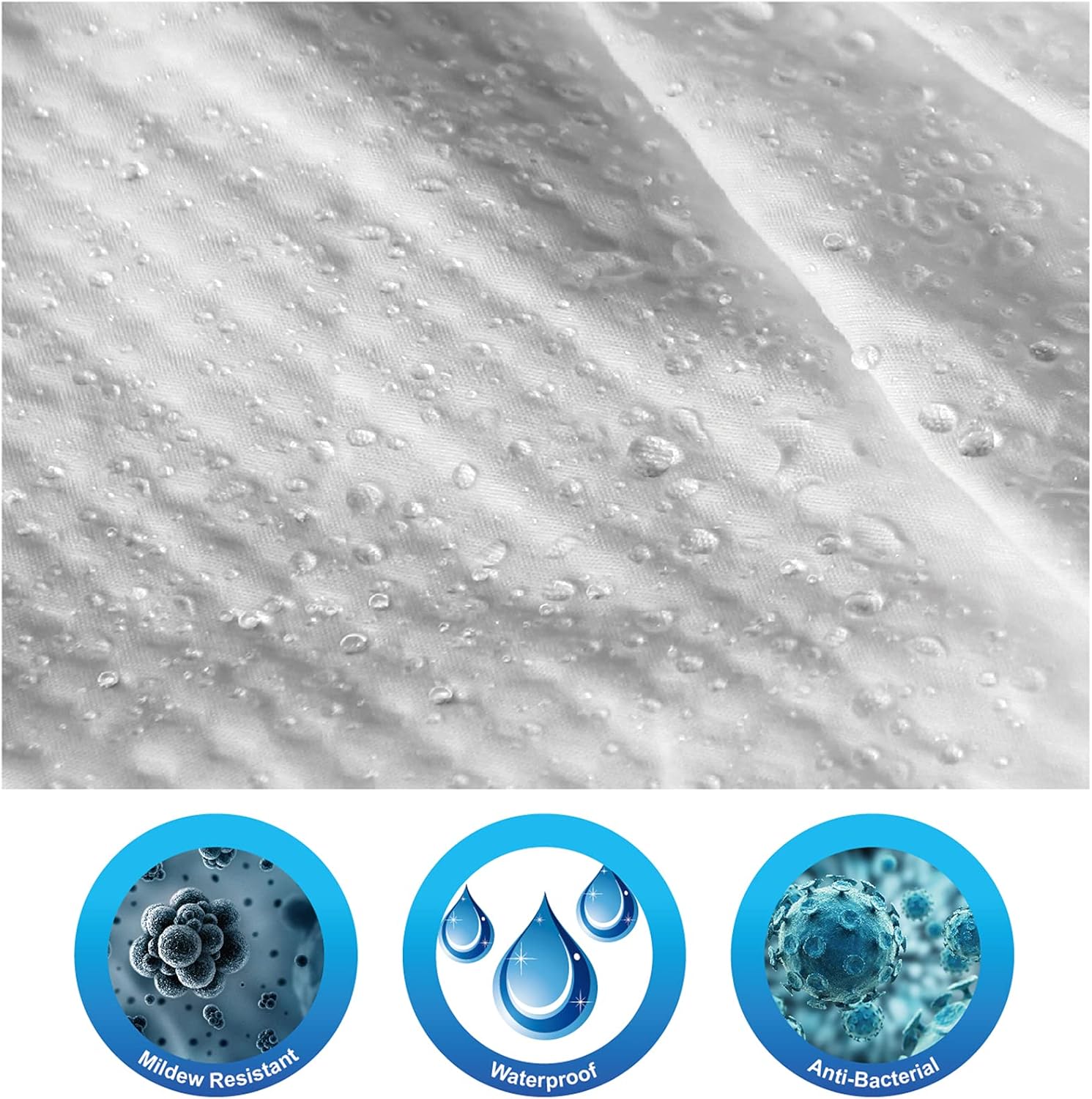Home Queen Waffle Weave Shower Curtain Liner - White 72x72 Inches