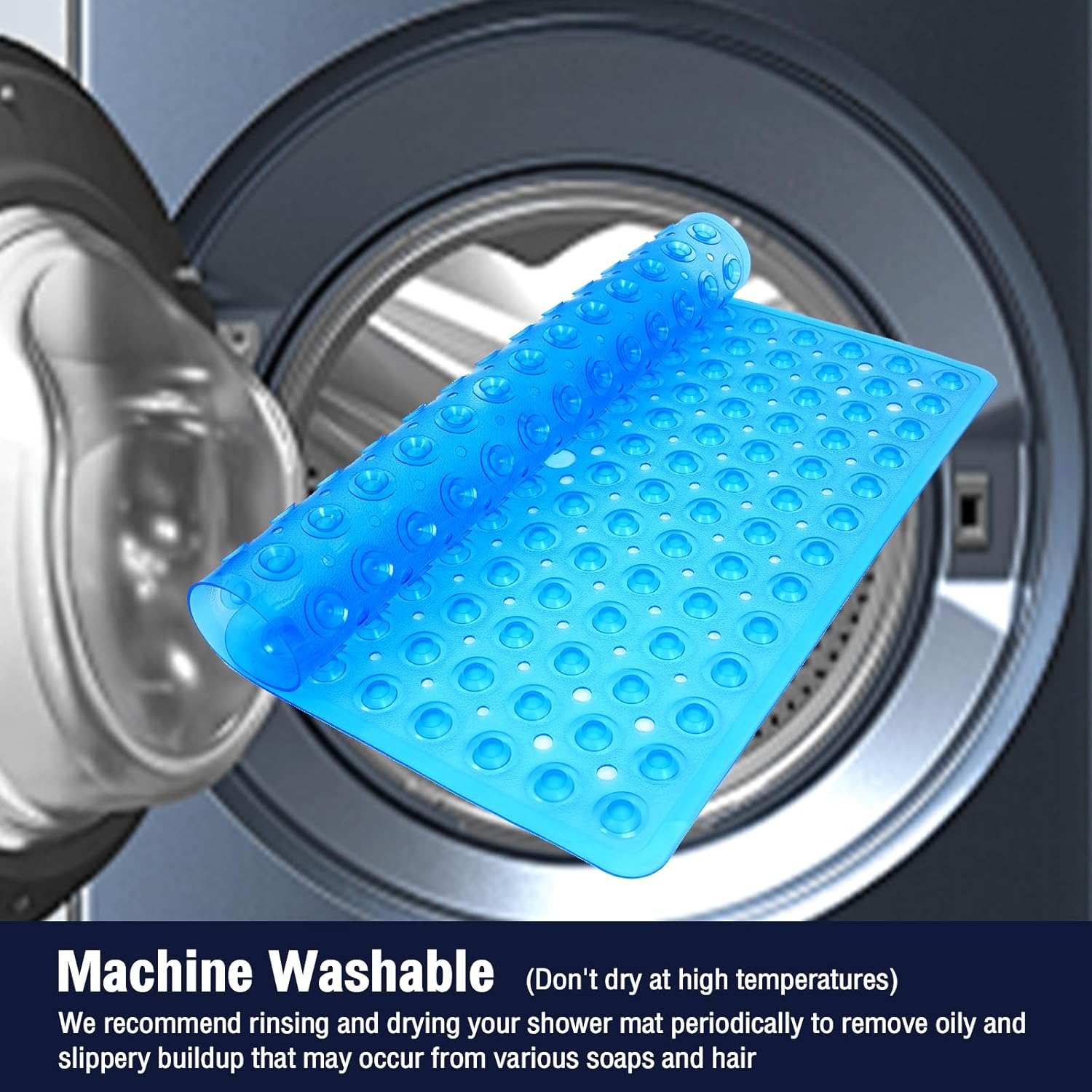 Naoloture Square Non-Slip Bath Mat with 169 Suction Cups