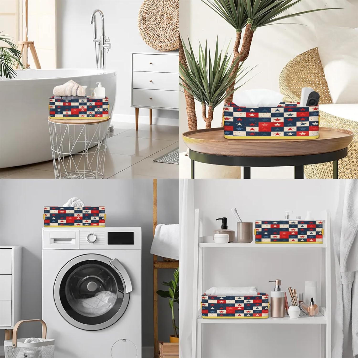 4th of July Toilet Paper Basket with Handles