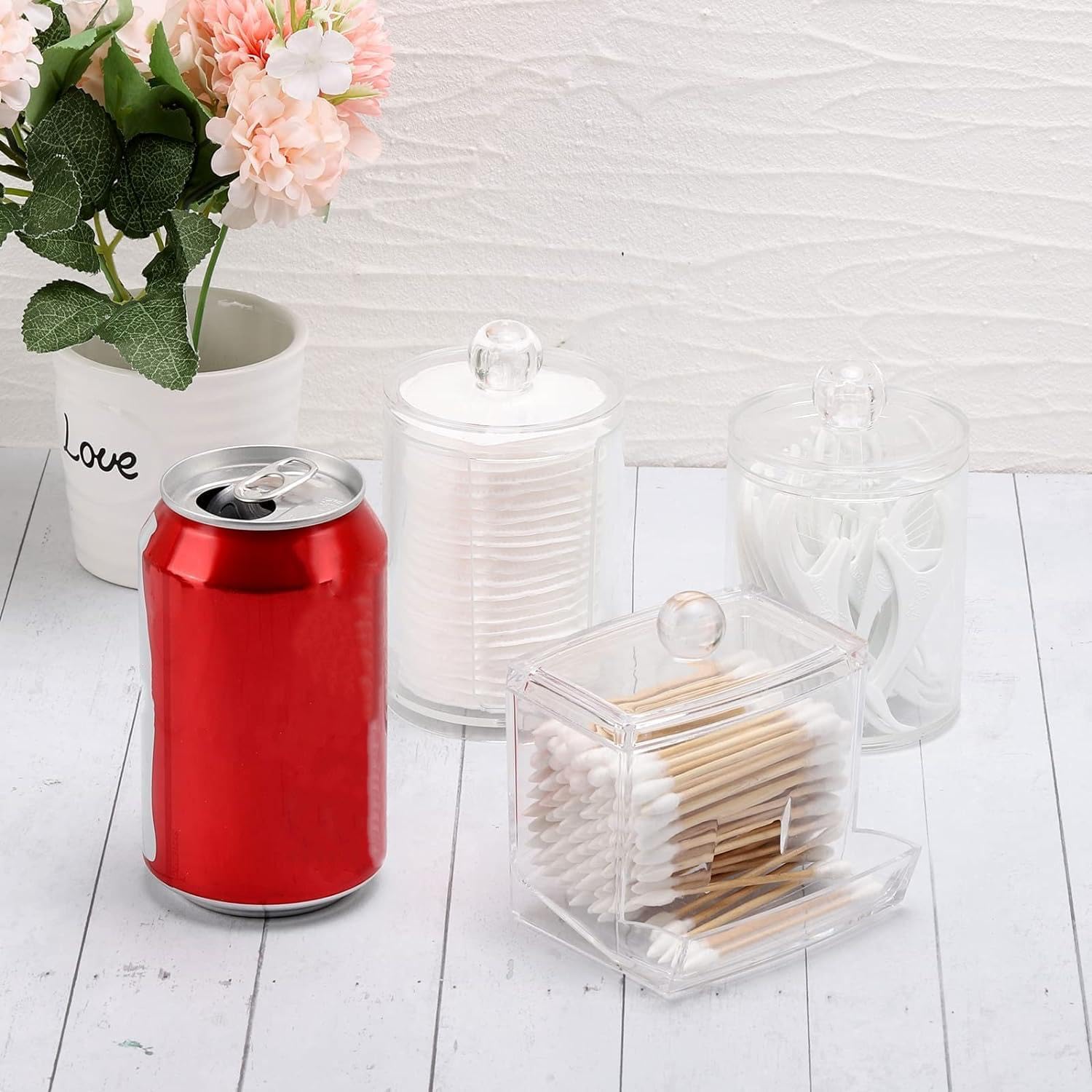 Tbestmax Bathroom Organizer Set - 3 Canisters with Plastic Lids