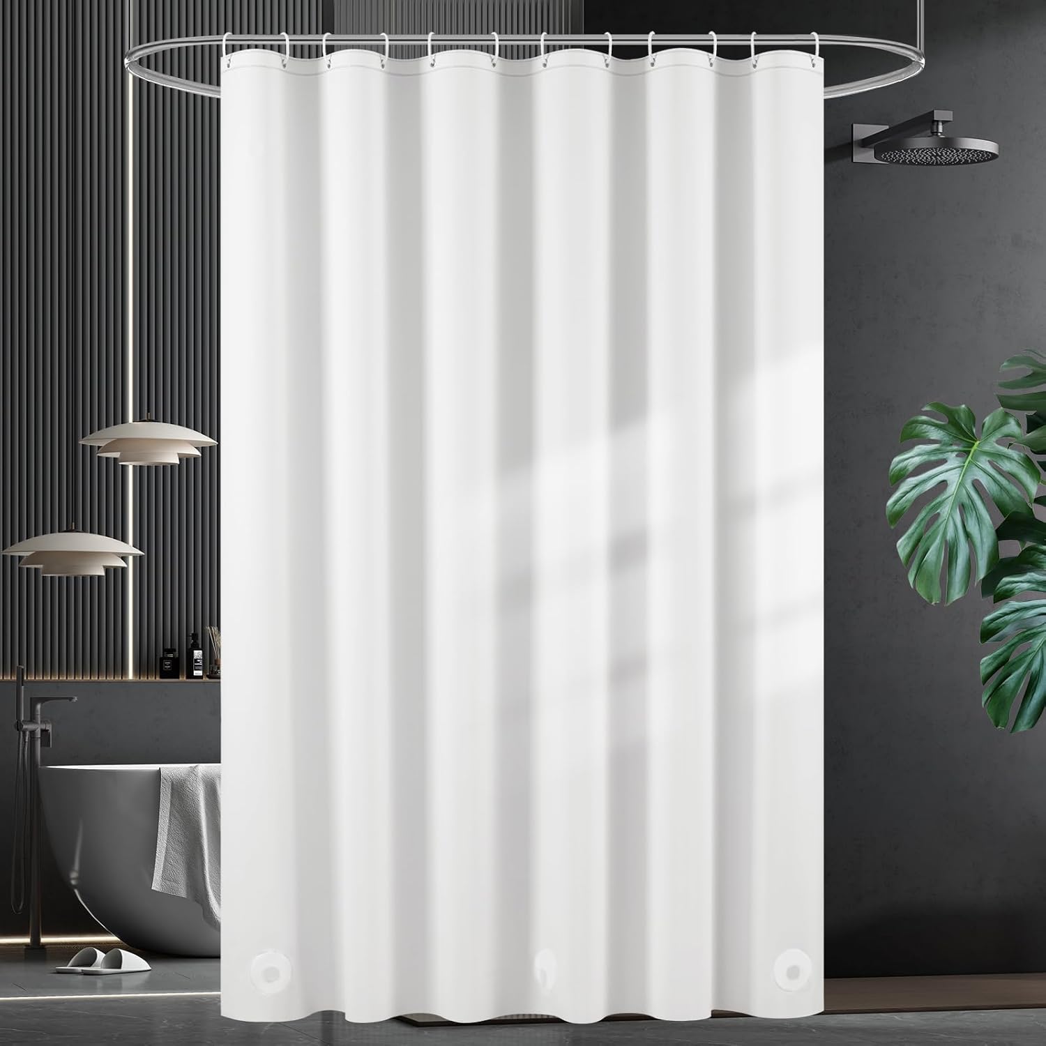 UFRIDAY Premium PEVA White Shower Curtain Liner 72x66 Inch