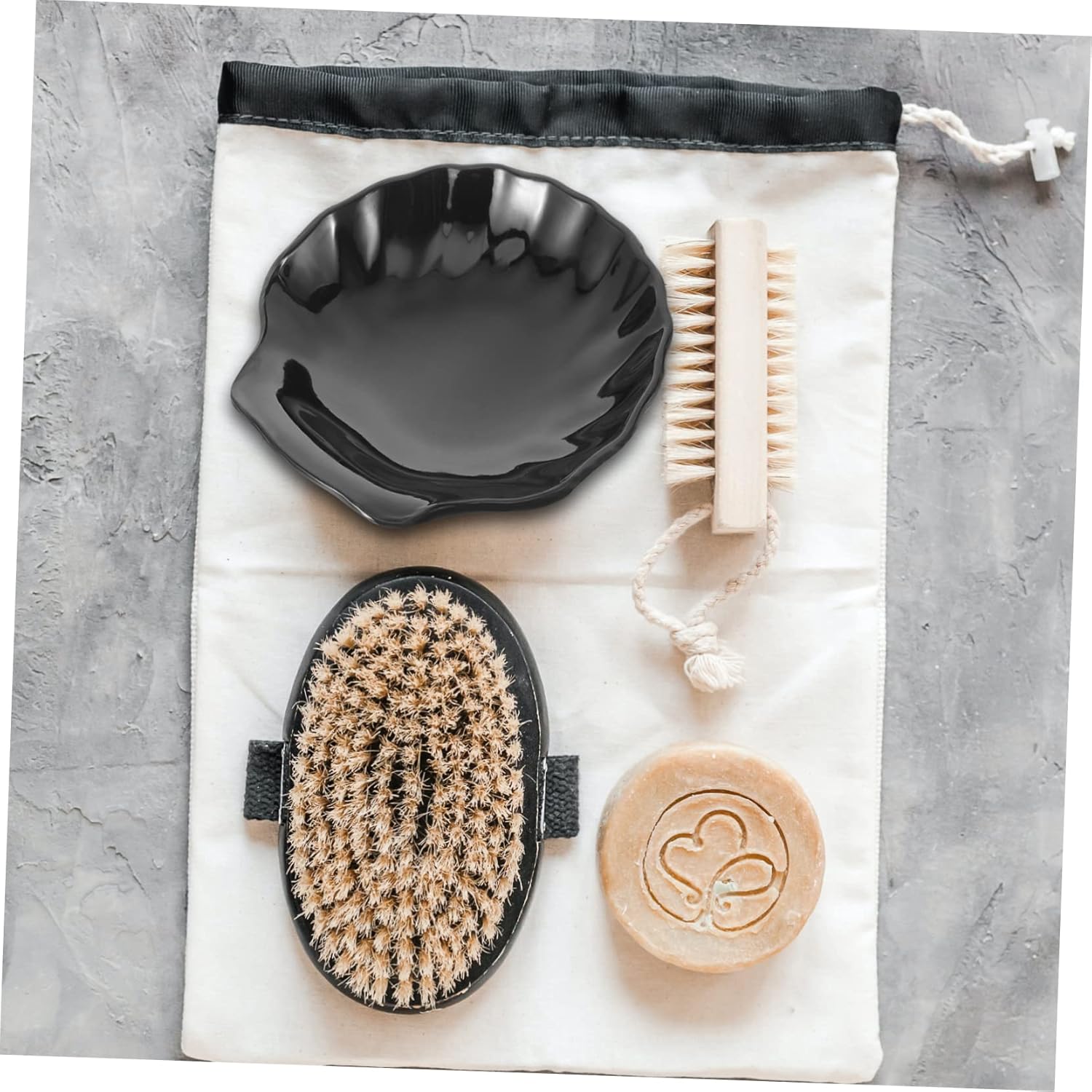 BUGUUYO Acrylic Sea Shell Soap Dish for Bathroom Sink