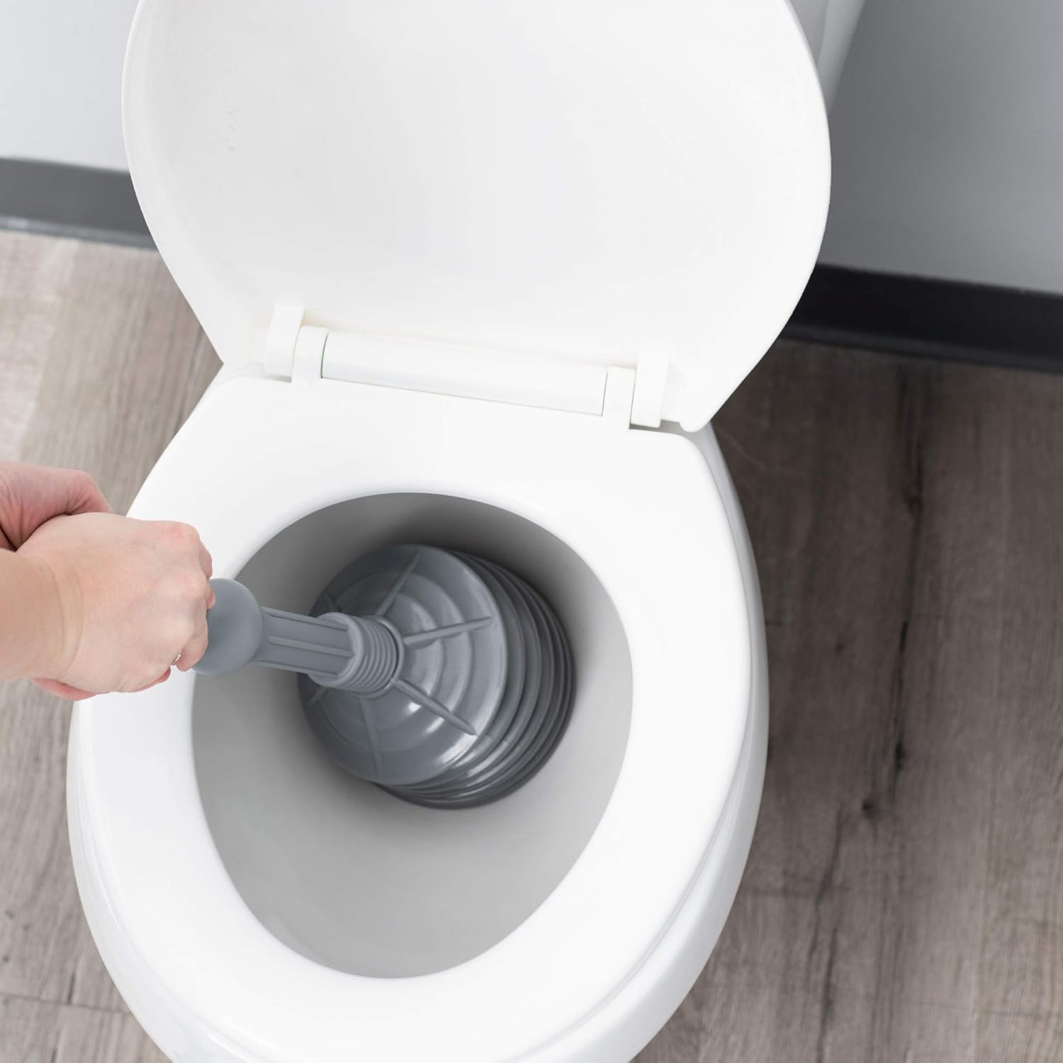 JS Jackson Supplies Professional Bellows Toilet Plunger - Grey