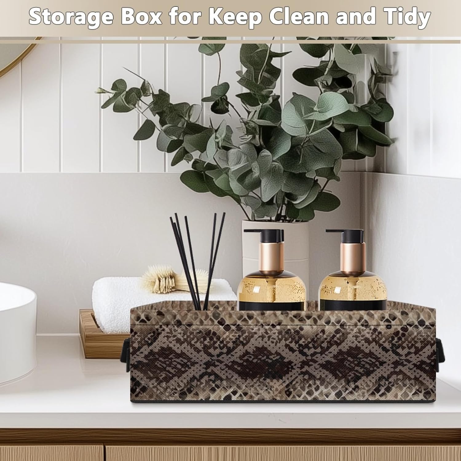 Snake Pattern Toilet Paper Basket with Handle